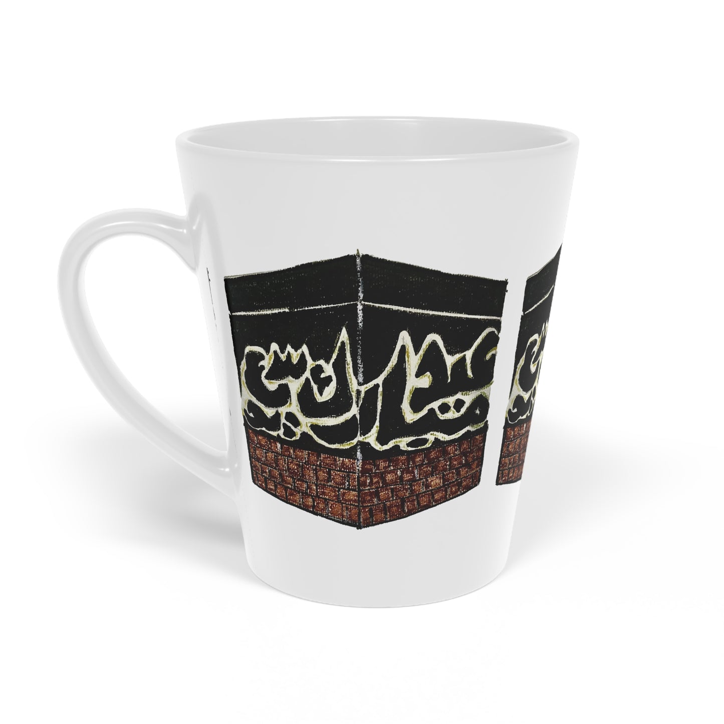 Latte Mug with Elegant Arabic Design - 12oz Cultural Coffee Cup