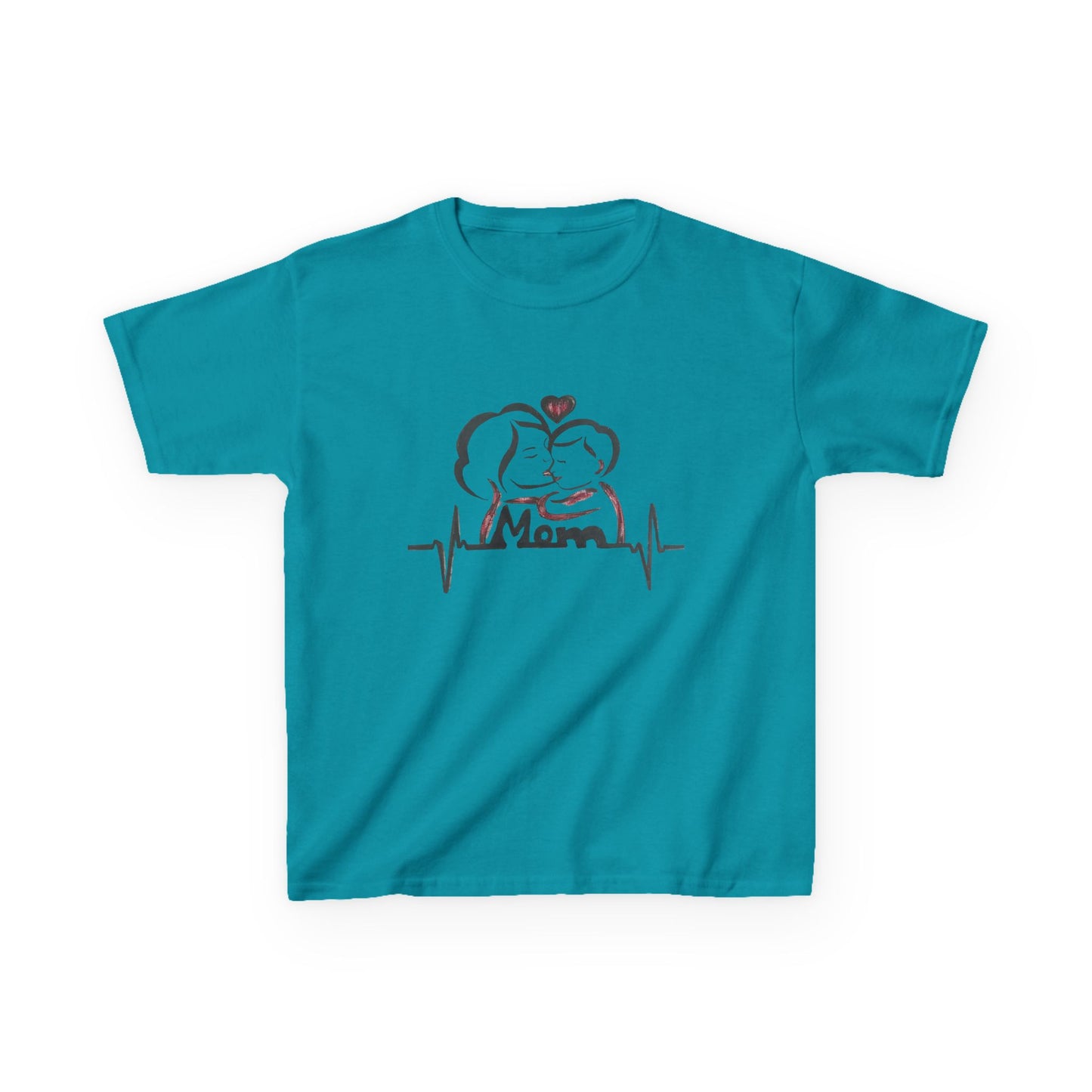 Mommy & Me Kids Tee, Heartbeat Graphic Shirt, Cute Gift for Kids, Mother's Day Tee, Family Matching Outfits, Kids Graphic Tee