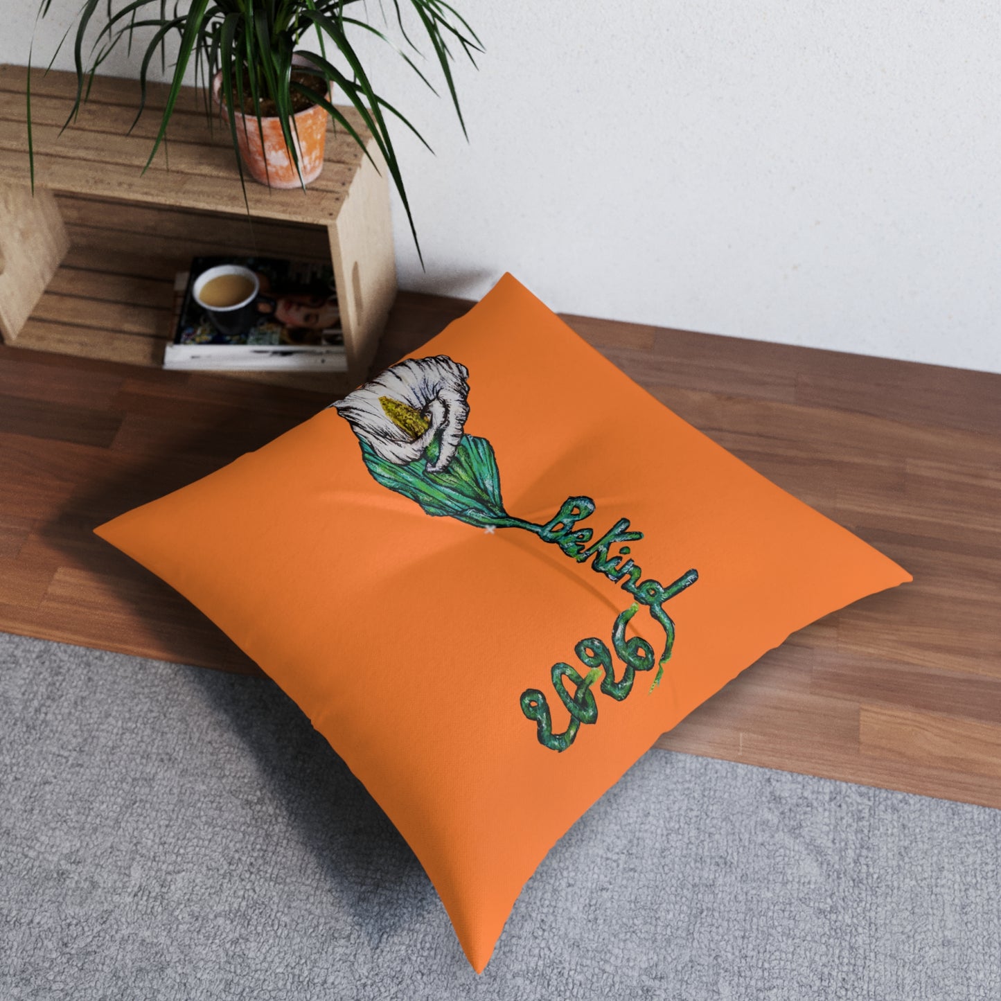 Be Kind Floral Tufted Floor Pillow