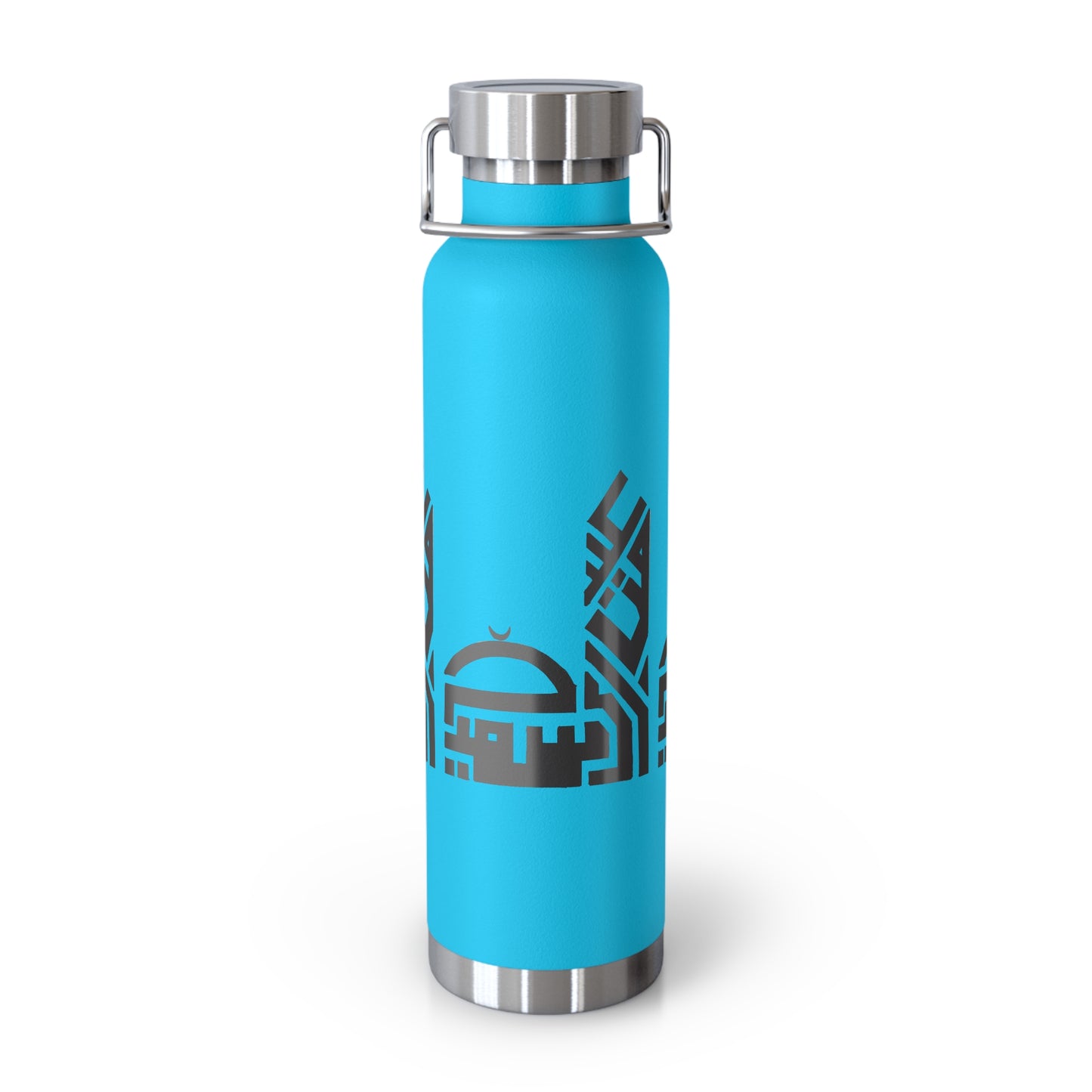 Artistic Copper Vacuum Insulated Bottle - 22oz Travel Flask with Mosque Design