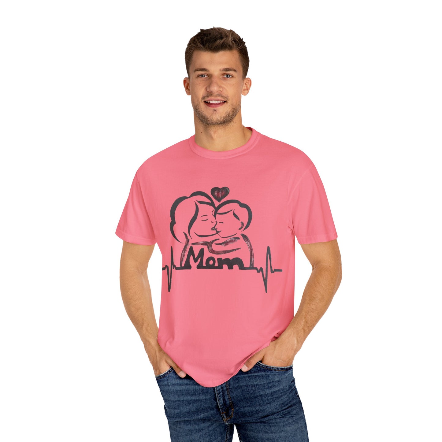 Heartfelt Mom T-Shirt | Cozy Unisex Garment-Dyed Tee, Perfect for Mother's Day, Family Gatherings, Gift for Moms, Love and Connection