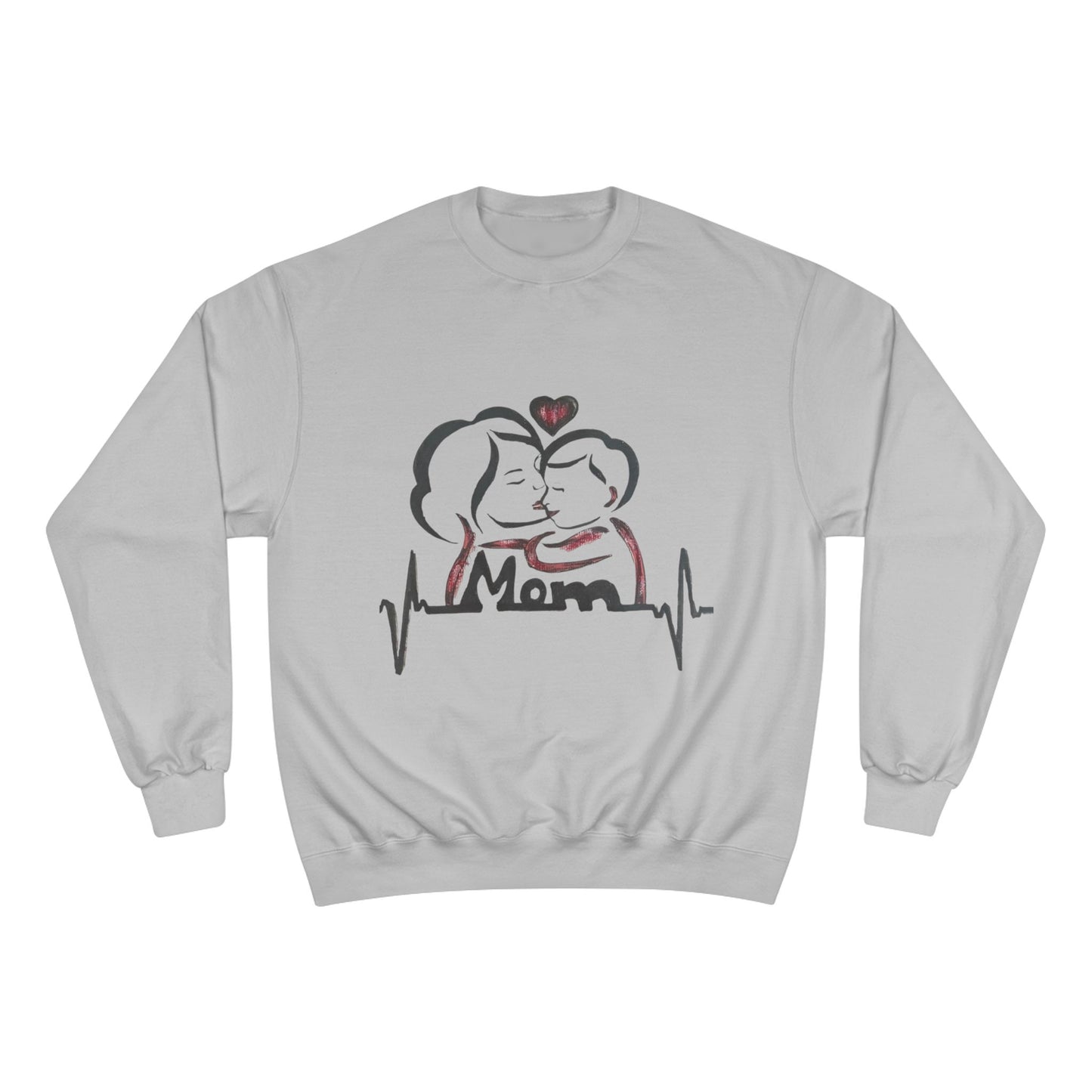 Mom Love Sweatshirt - Perfect Gift for Moms, Cozy Crewneck, Valentines, Mother's Day, Heartbeat Design