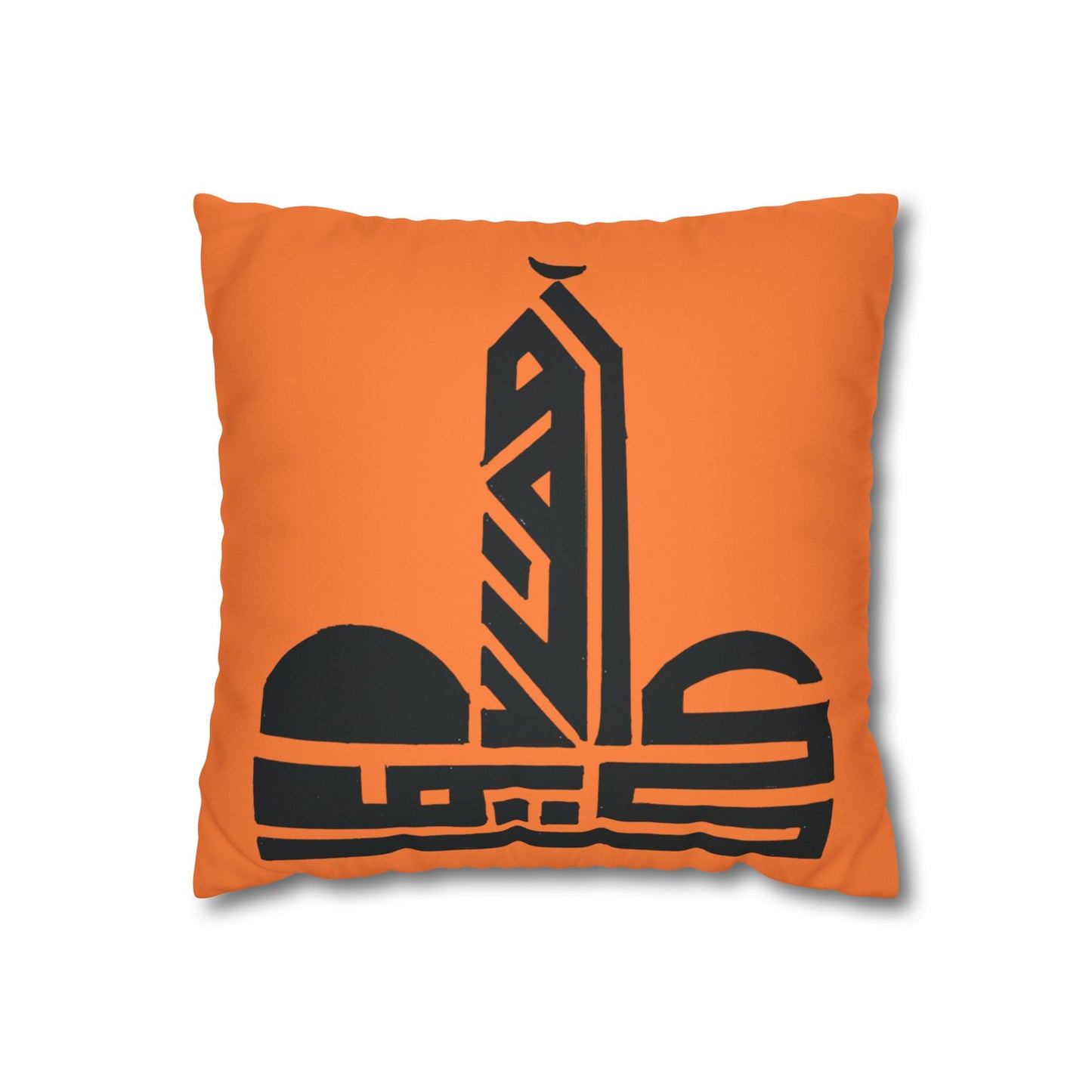 Modern Faux Suede Decorative Pillowcase with Bold Graphic Design