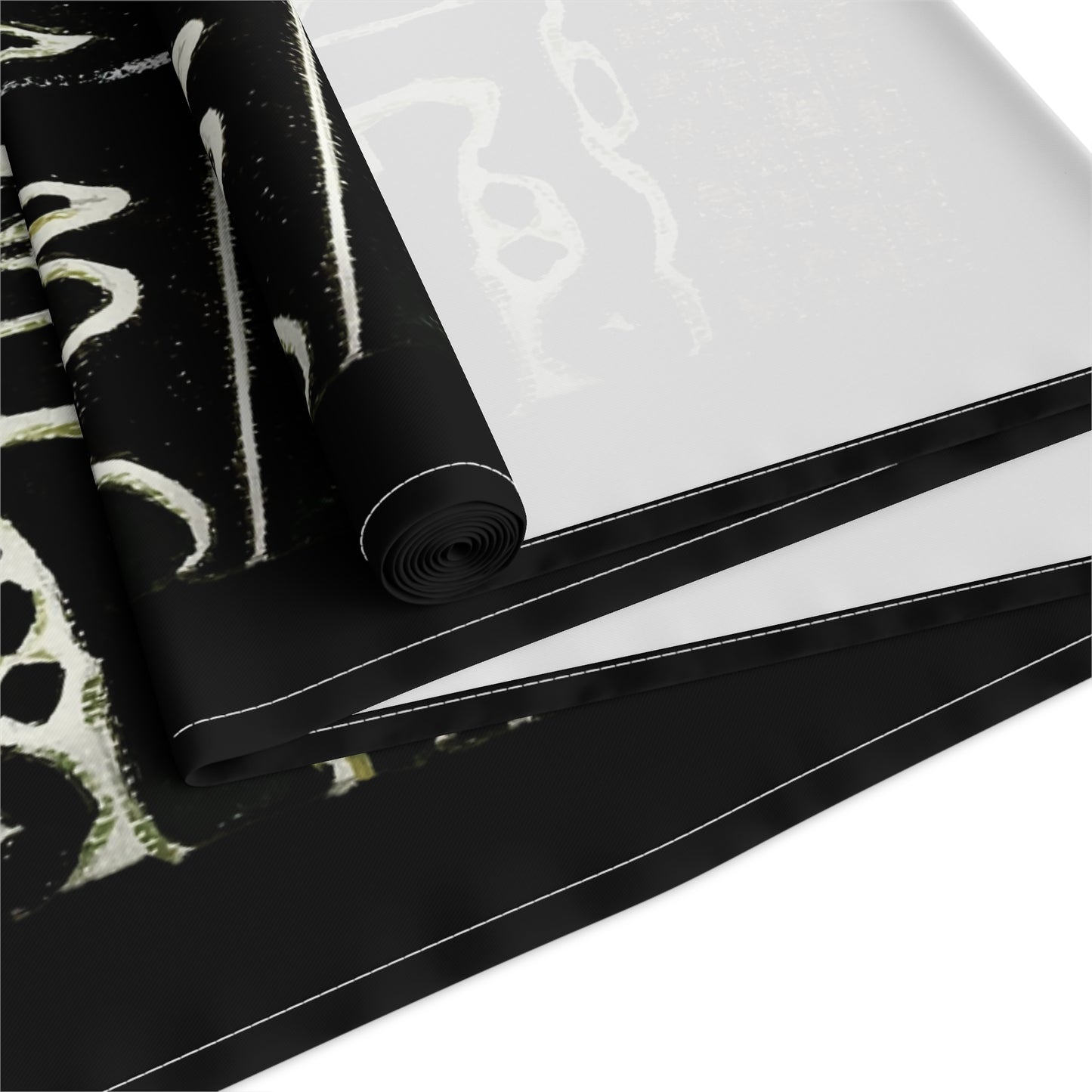 Elegant Islamic Table Runner for Home Decor - Black with Kaaba Design