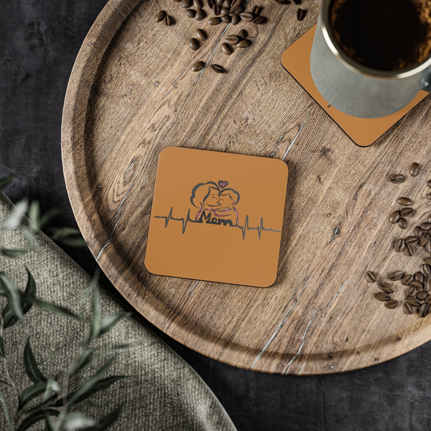 Heartfelt Mom Coasters for Gifts, Coffee Table Decor, Mother's Day, Family Gatherings, Personalized Home Accessories