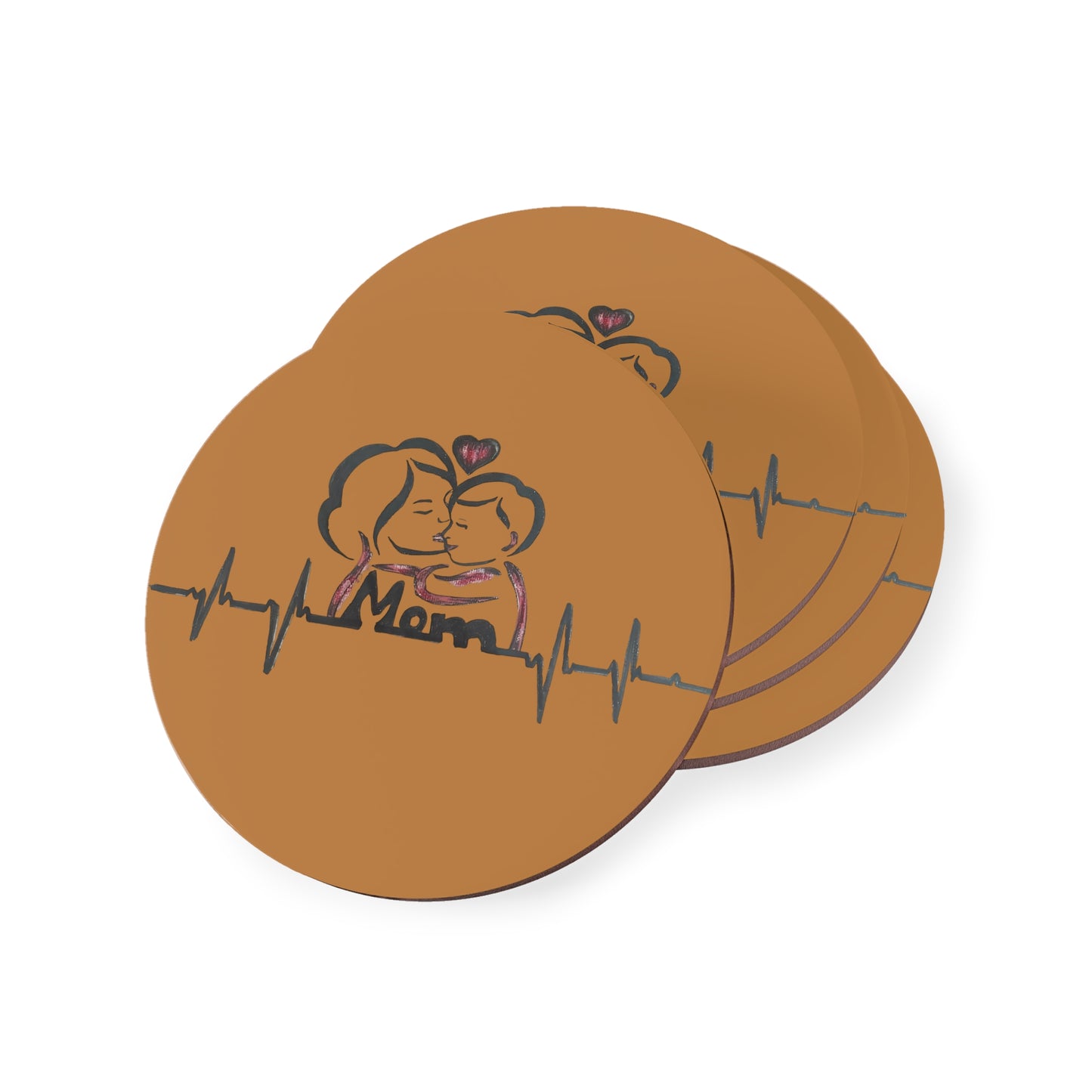 Heartfelt Mom Coasters for Gifts, Coffee Table Decor, Mother's Day, Family Gatherings, Personalized Home Accessories