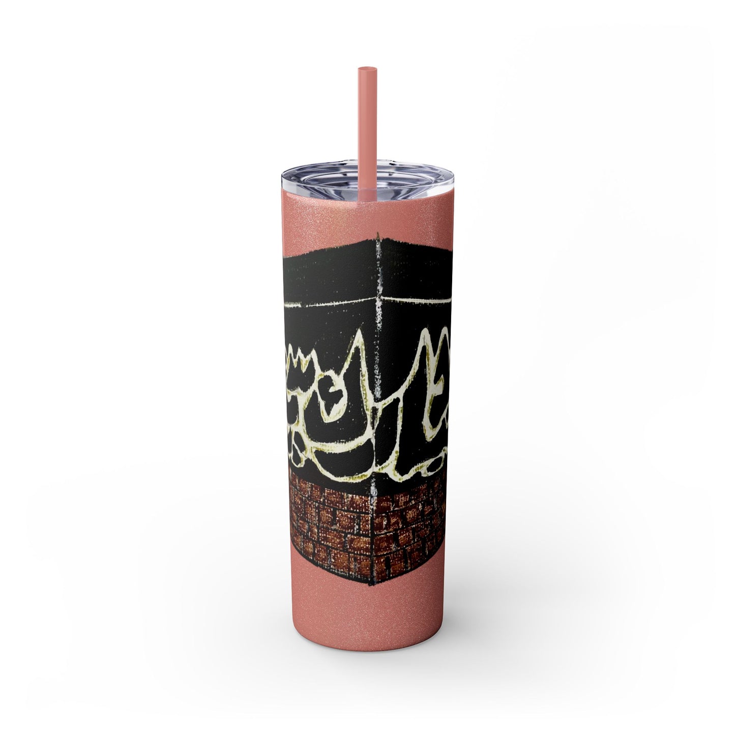Islamic Skinny Tumbler with Straw - 20oz, Elegant Calligraphy Design
