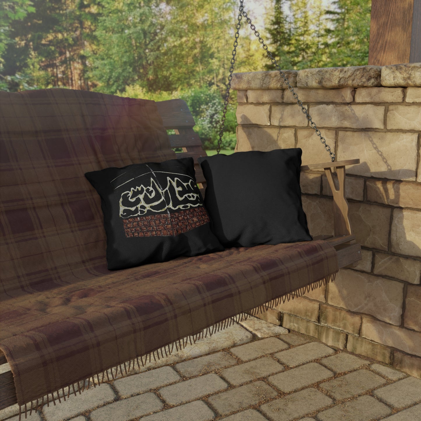 Elegant Outdoor Pillow with Arabic Calligraphy Design - Perfect for Relaxing Spaces