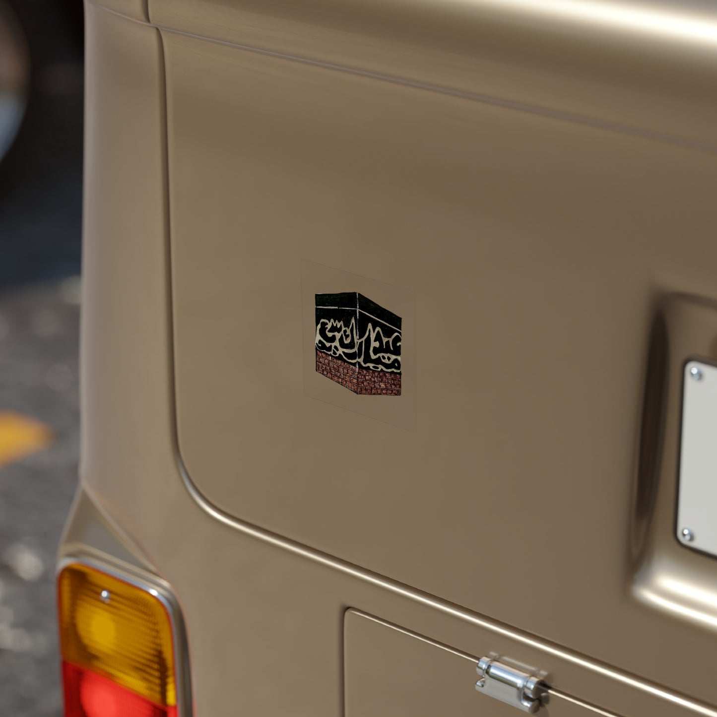 Transparent Outdoor Sticker - Kaaba Design for Car, Laptop, and Décor