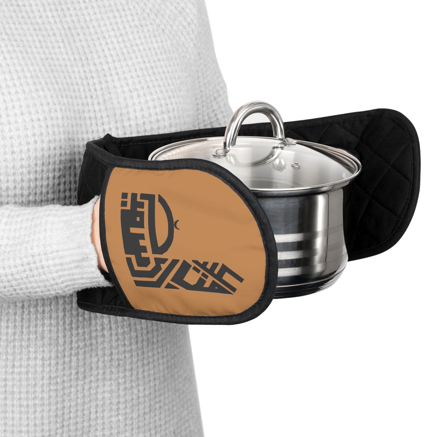 Stylish Black Oven Mitts - Heat Resistant Kitchen Accessories