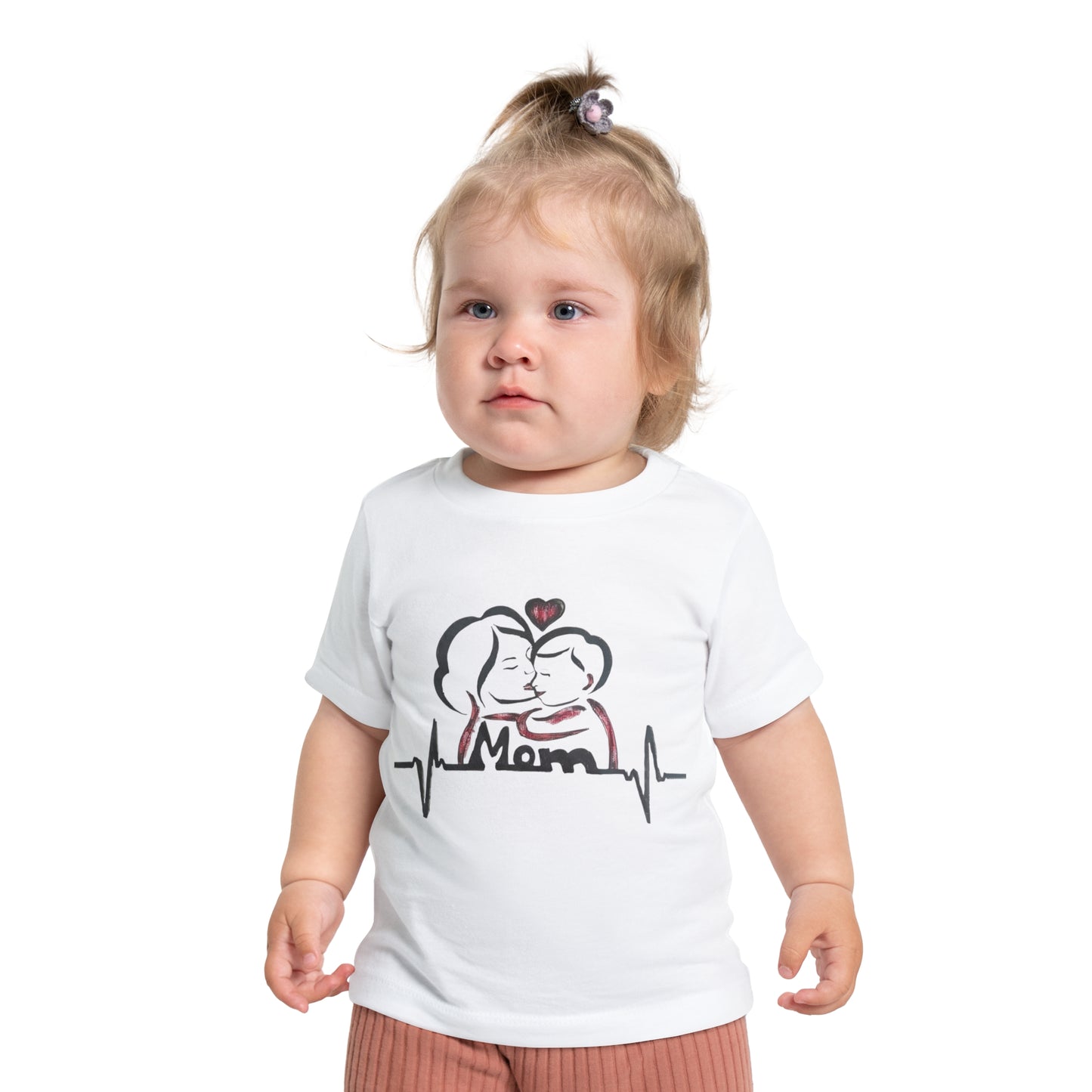 Mommy & Me Baby T-Shirt, Heartbeat Graphic Tee for New Moms, Gift for Mother's Day, Baby Shower, Cute Family Outfit