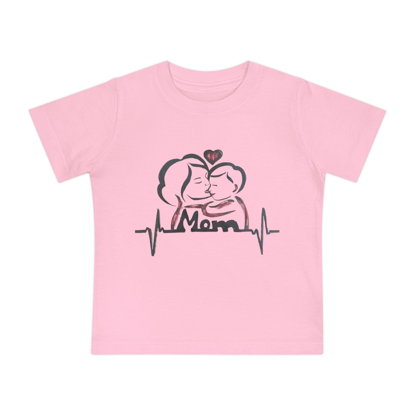 Mommy & Me Baby T-Shirt, Heartbeat Graphic Tee for New Moms, Gift for Mother's Day, Baby Shower, Cute Family Outfit