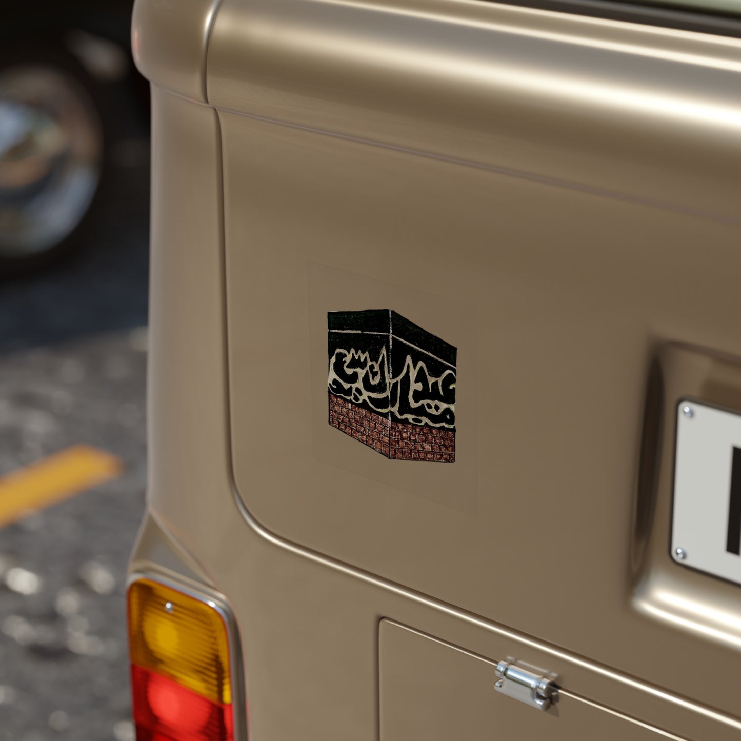 Transparent Outdoor Sticker - Kaaba Design for Car, Laptop, and Décor