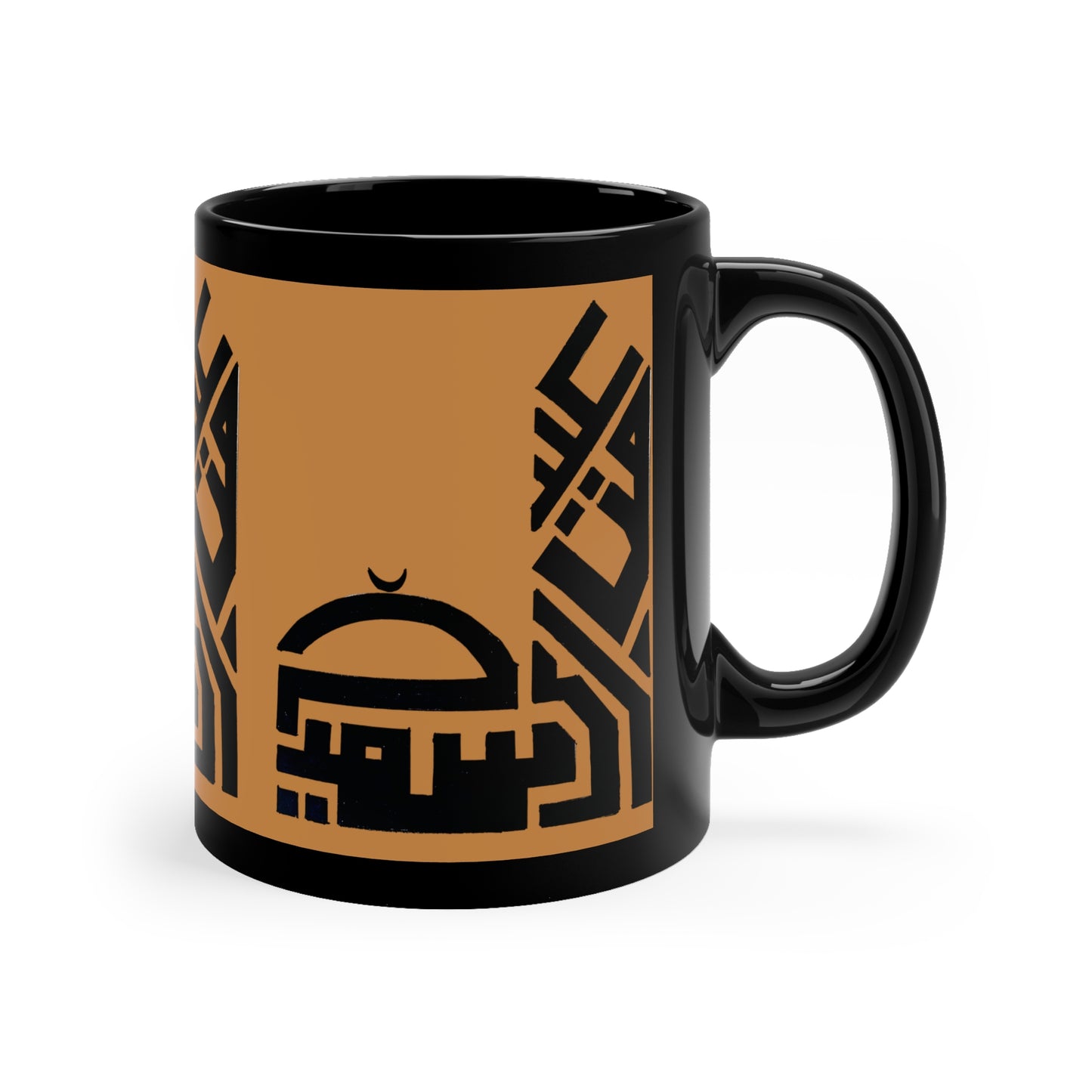 Arabic Calligraphy Black Coffee Mug - Unique 11oz Design for Coffee Lovers