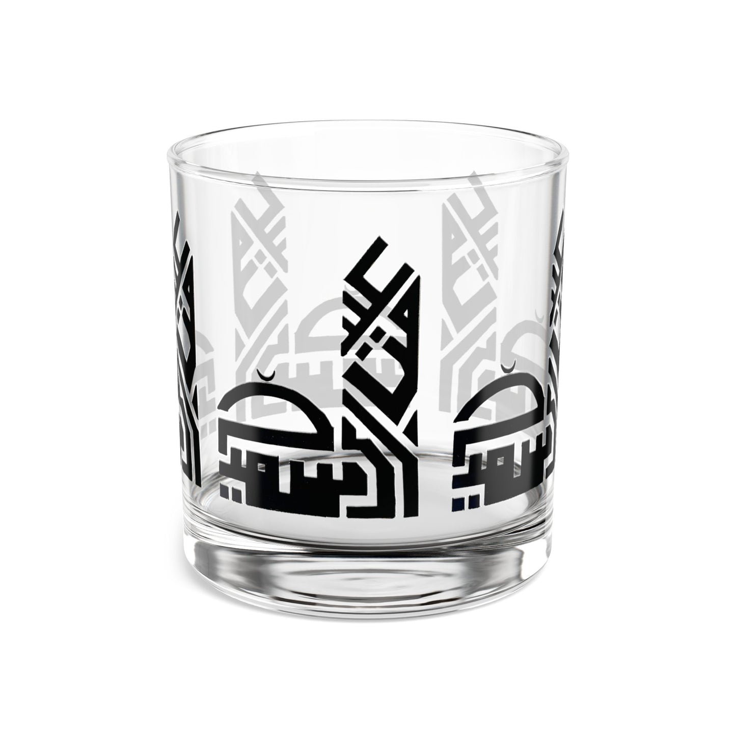 Elegant 10oz Rocks Glass with Arabic Calligraphy Design