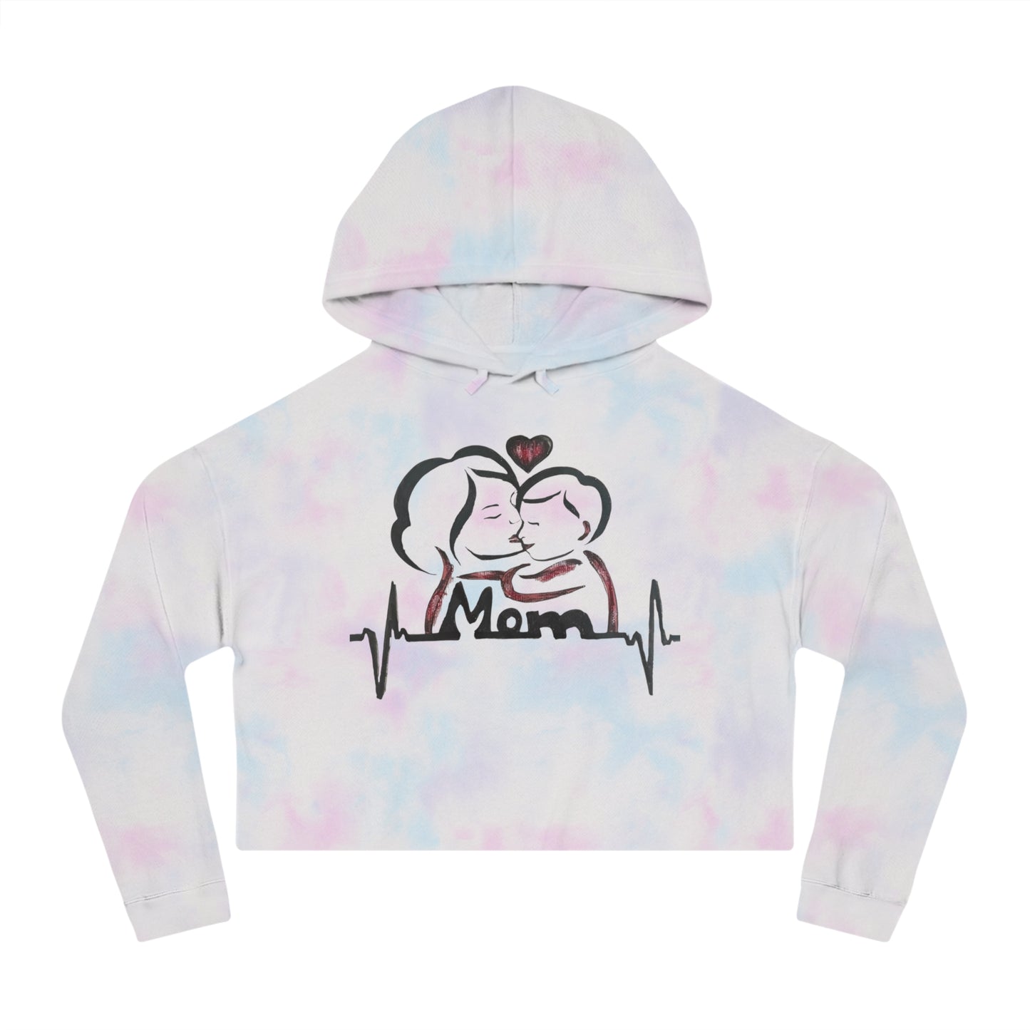 Mommy & Me Cropped Sweatshirt, Cozy Gift for Moms, Mother's Day Apparel, Heartbeat Design, Cute Weekend Wear
