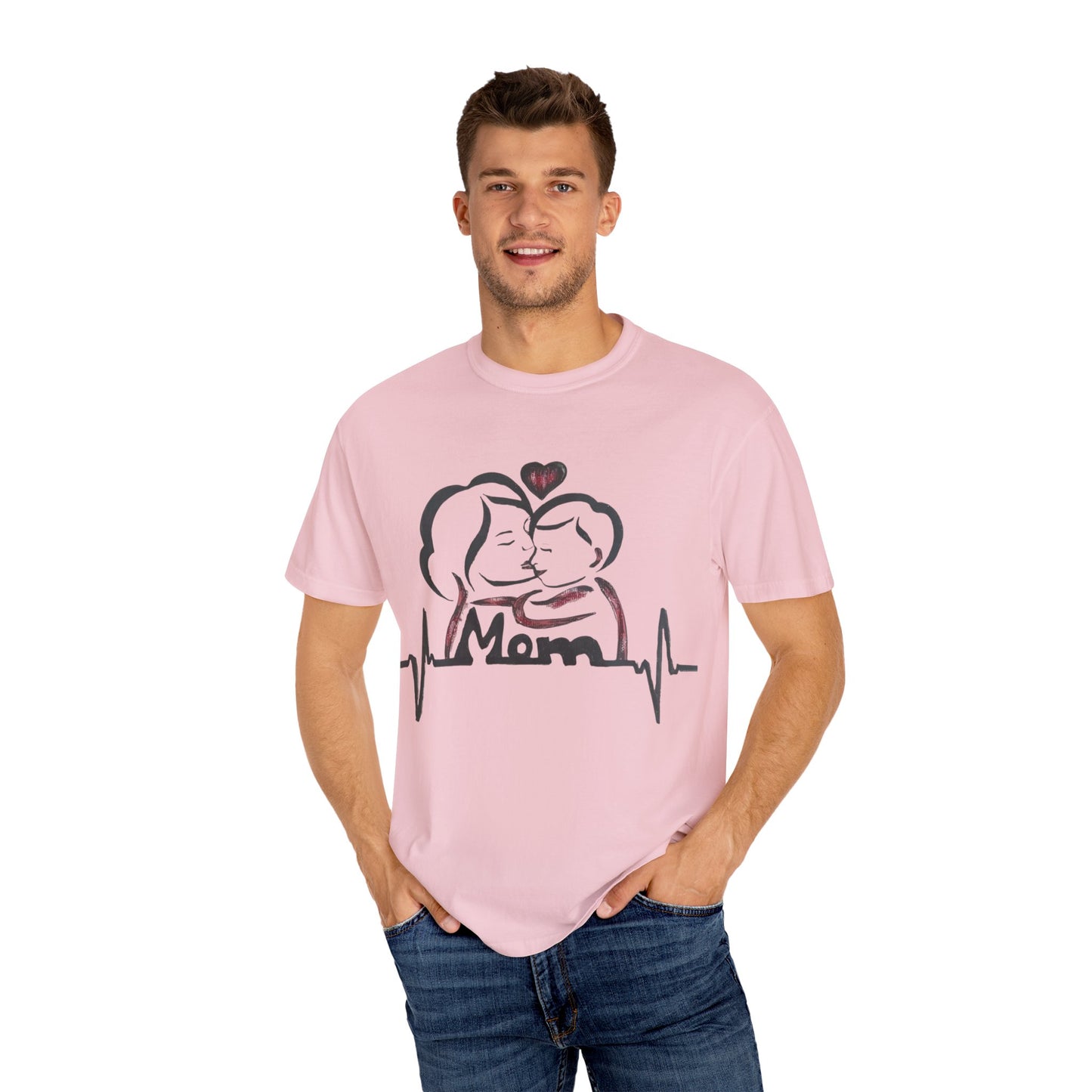 Heartfelt Mom T-Shirt | Cozy Unisex Garment-Dyed Tee, Perfect for Mother's Day, Family Gatherings, Gift for Moms, Love and Connection