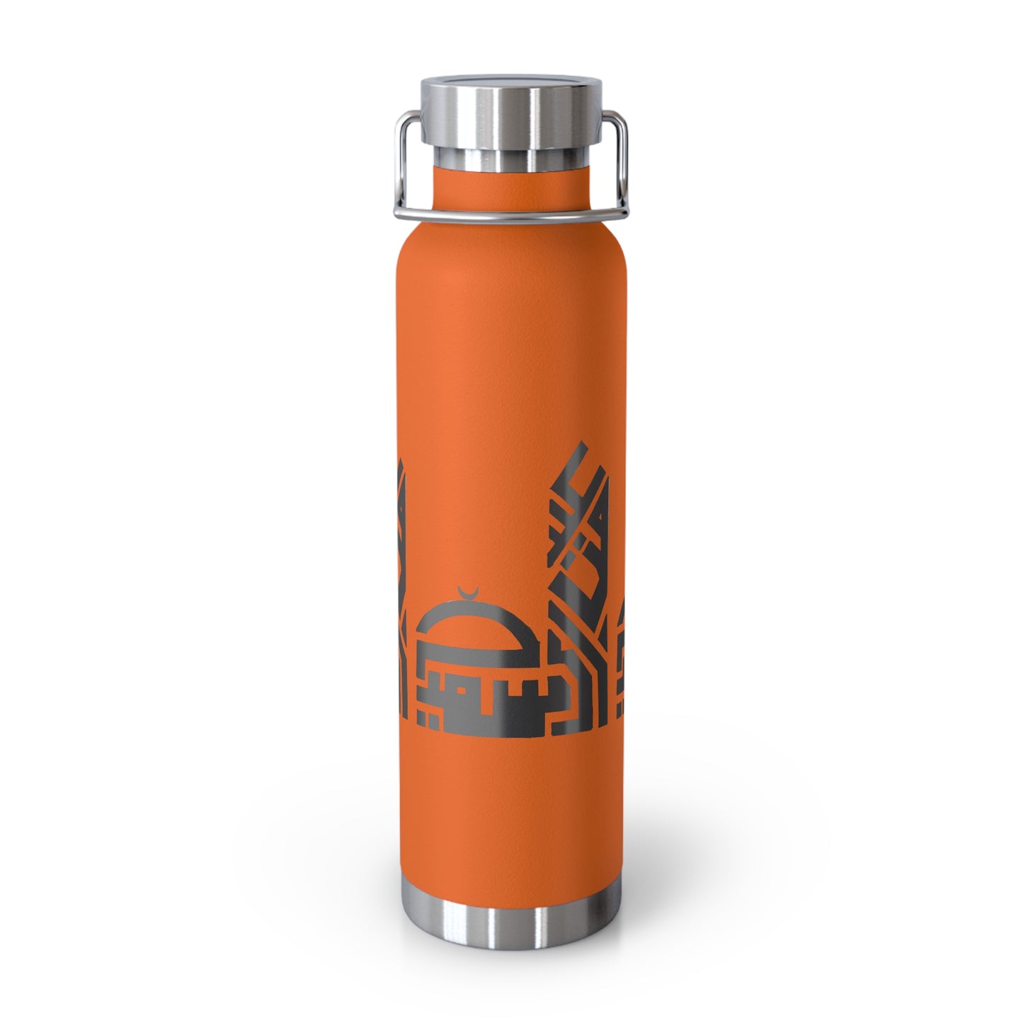 Artistic Copper Vacuum Insulated Bottle - 22oz Travel Flask with Mosque Design