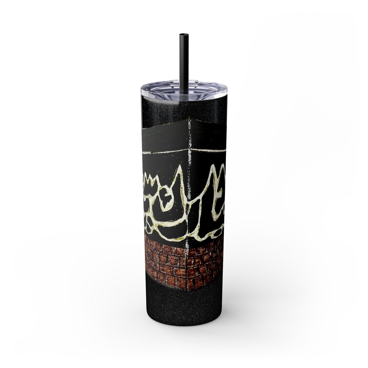 Islamic Skinny Tumbler with Straw - 20oz, Elegant Calligraphy Design