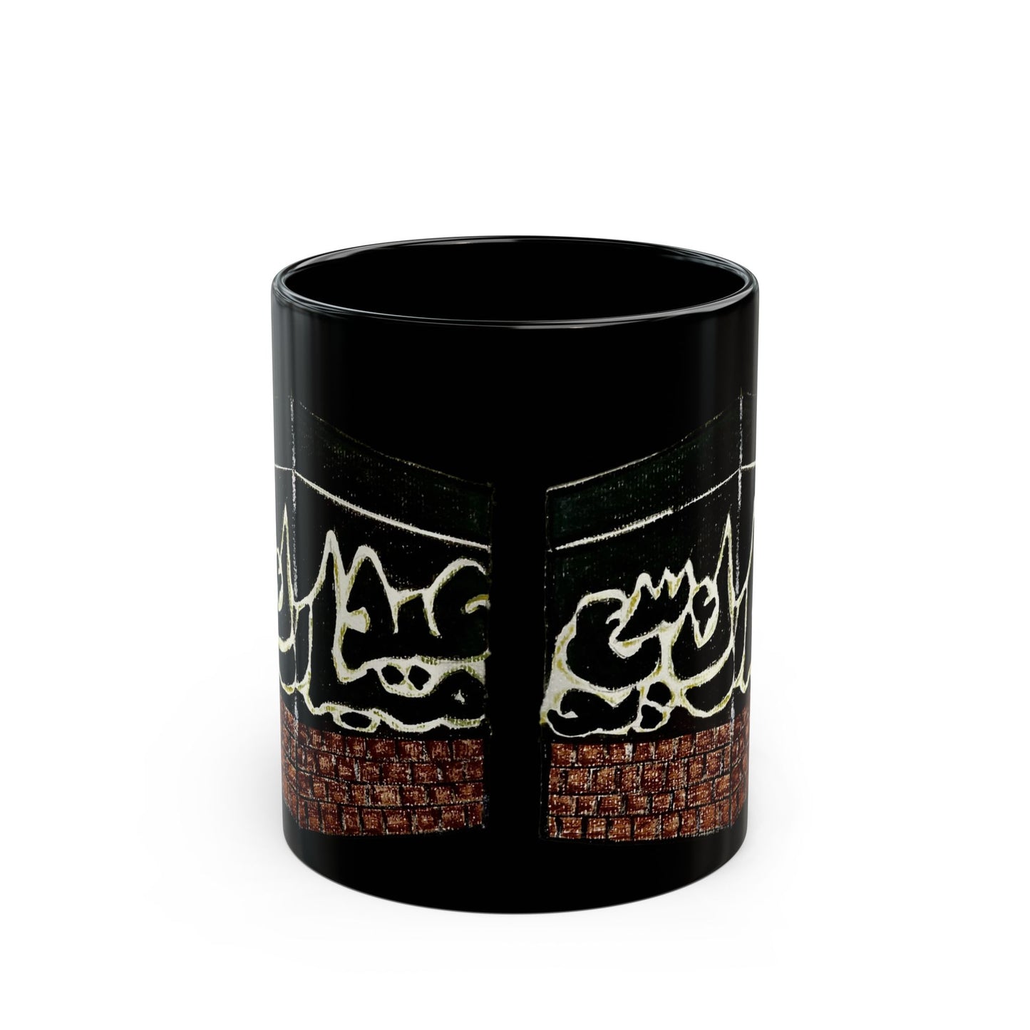 Artistic Black Mug with Calligraphy Design - Perfect for Daily Use or Gifts