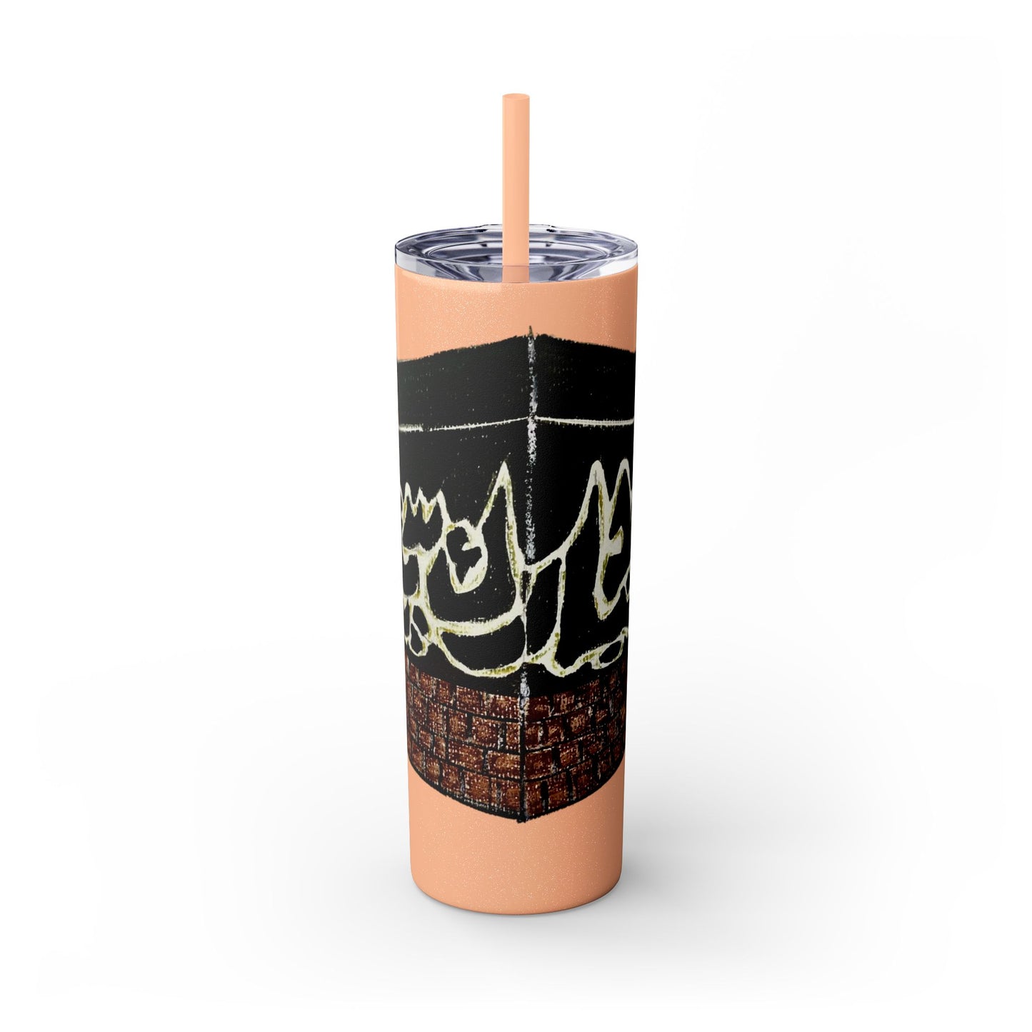 Islamic Skinny Tumbler with Straw - 20oz, Elegant Calligraphy Design