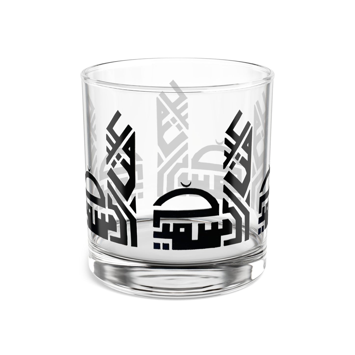 Elegant 10oz Rocks Glass with Arabic Calligraphy Design