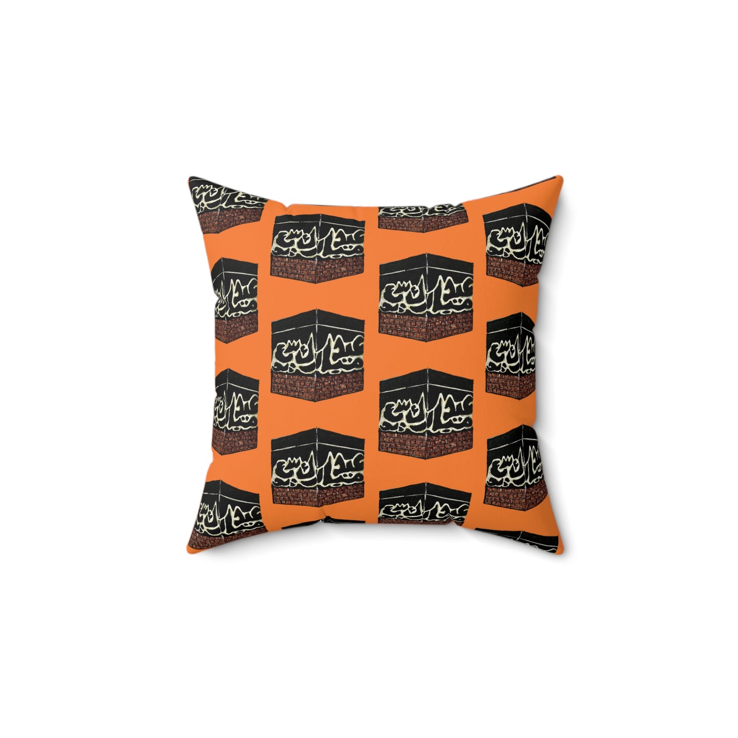 Artistic Square Pillow - Unique Black & Orange Design for Home Decor