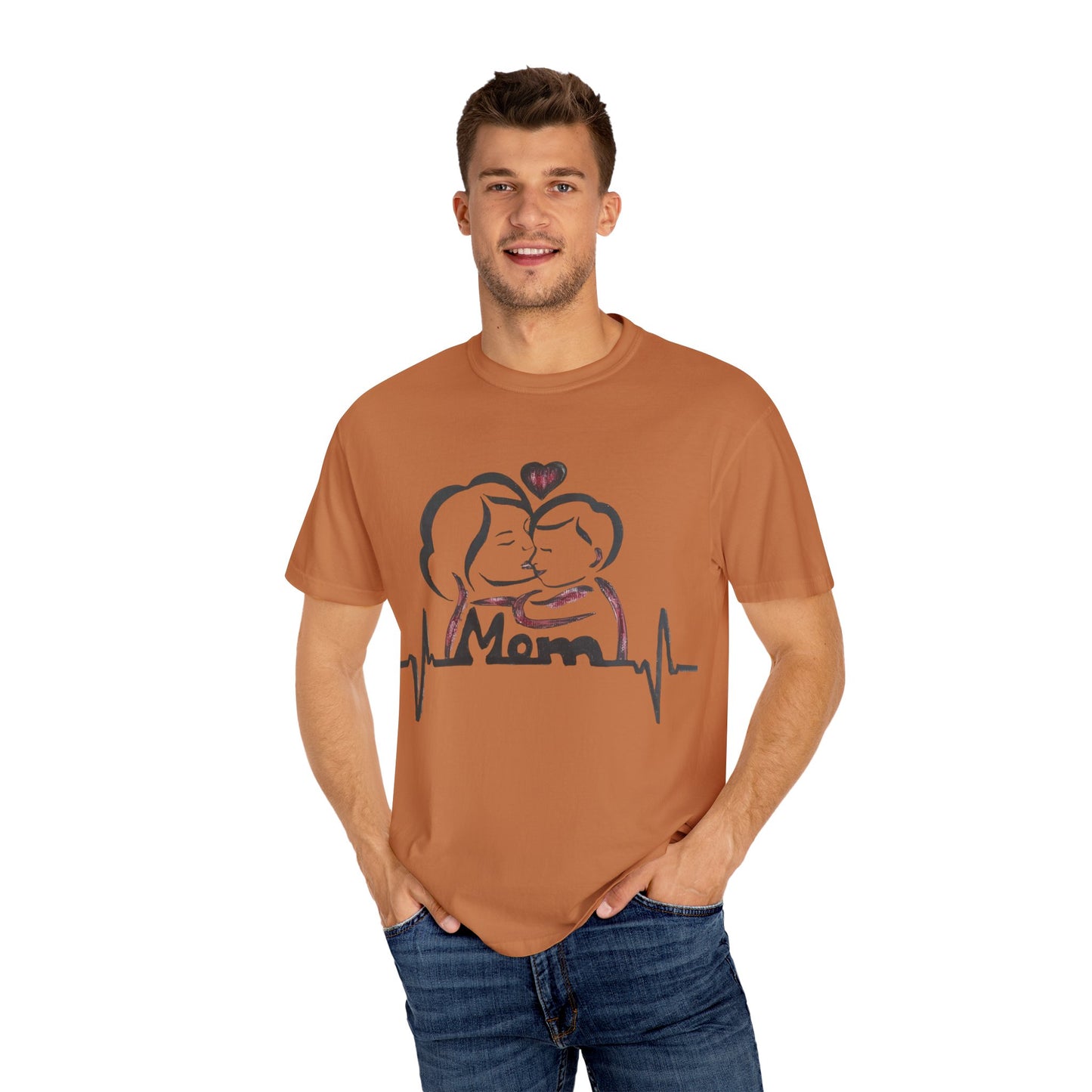 Heartfelt Mom T-Shirt | Cozy Unisex Garment-Dyed Tee, Perfect for Mother's Day, Family Gatherings, Gift for Moms, Love and Connection