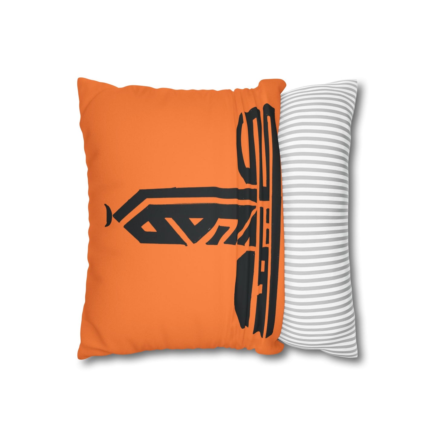 Modern Faux Suede Decorative Pillowcase with Bold Graphic Design