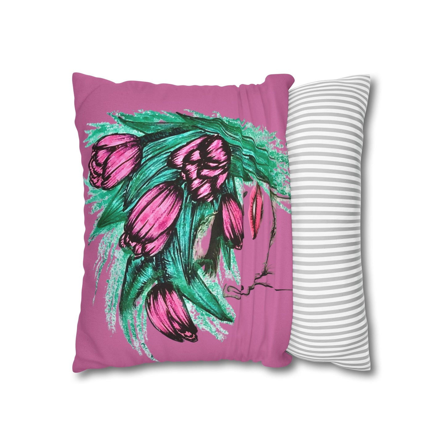 Spun Polyester Square Pillowcase