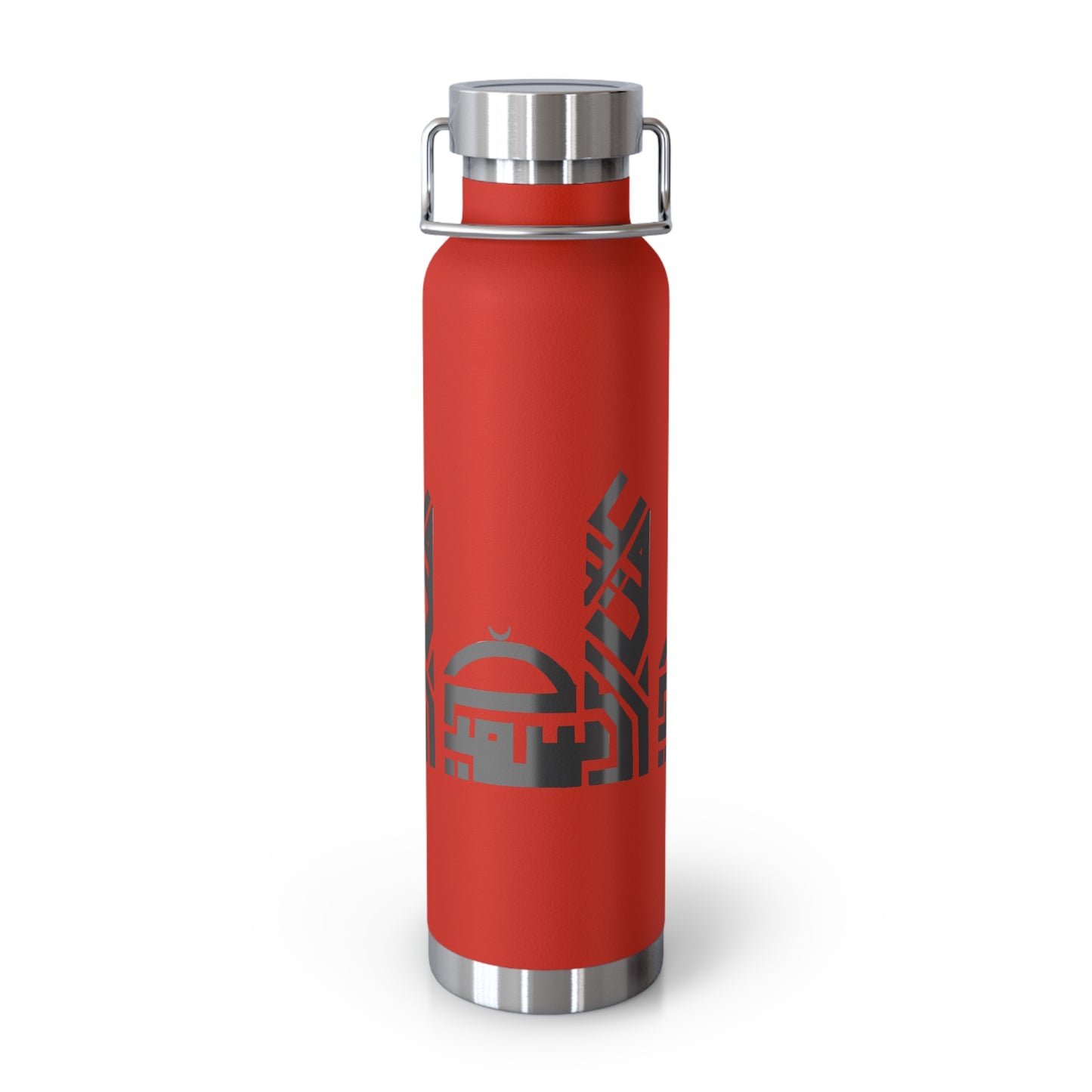 Artistic Copper Vacuum Insulated Bottle - 22oz Travel Flask with Mosque Design