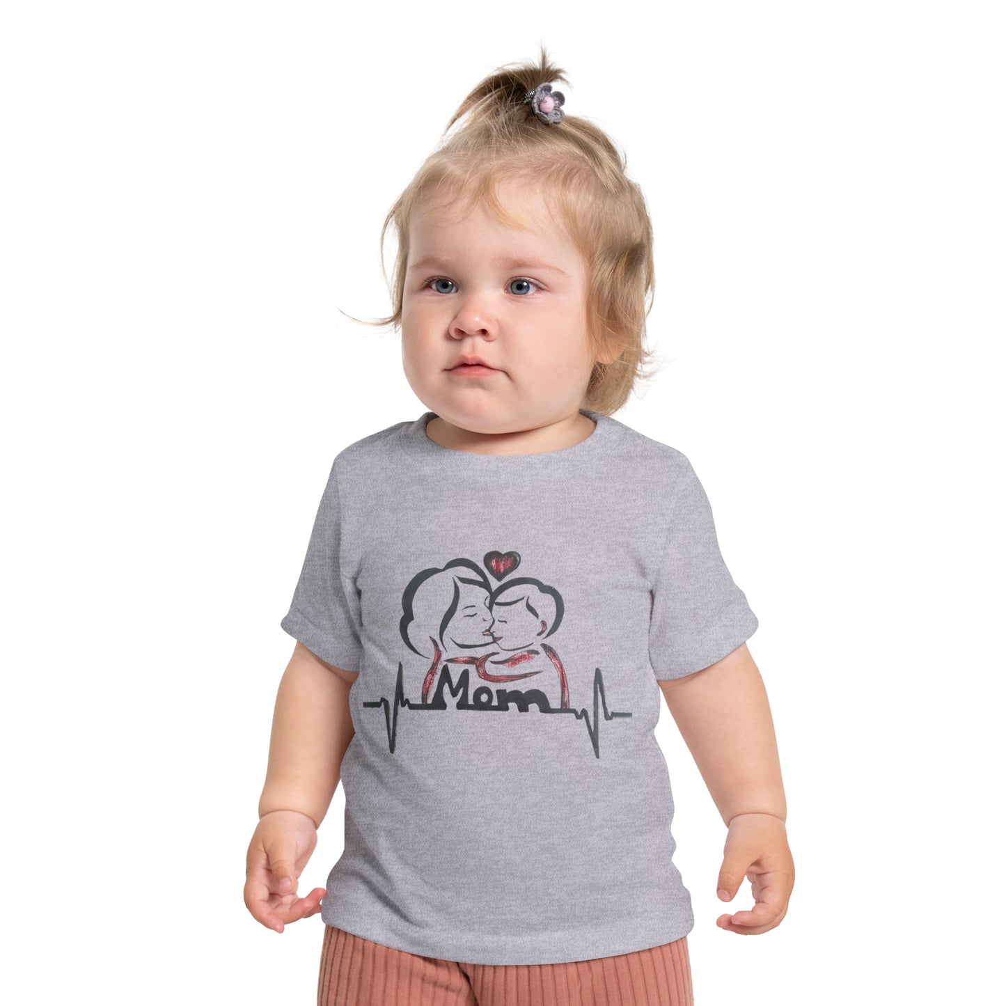Mommy & Me Baby T-Shirt, Heartbeat Graphic Tee for New Moms, Gift for Mother's Day, Baby Shower, Cute Family Outfit
