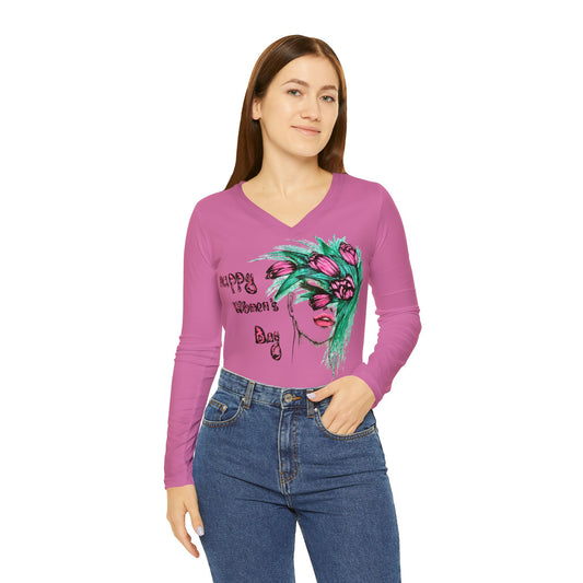 Women's Long Sleeve V-neck Shirt (AOP)