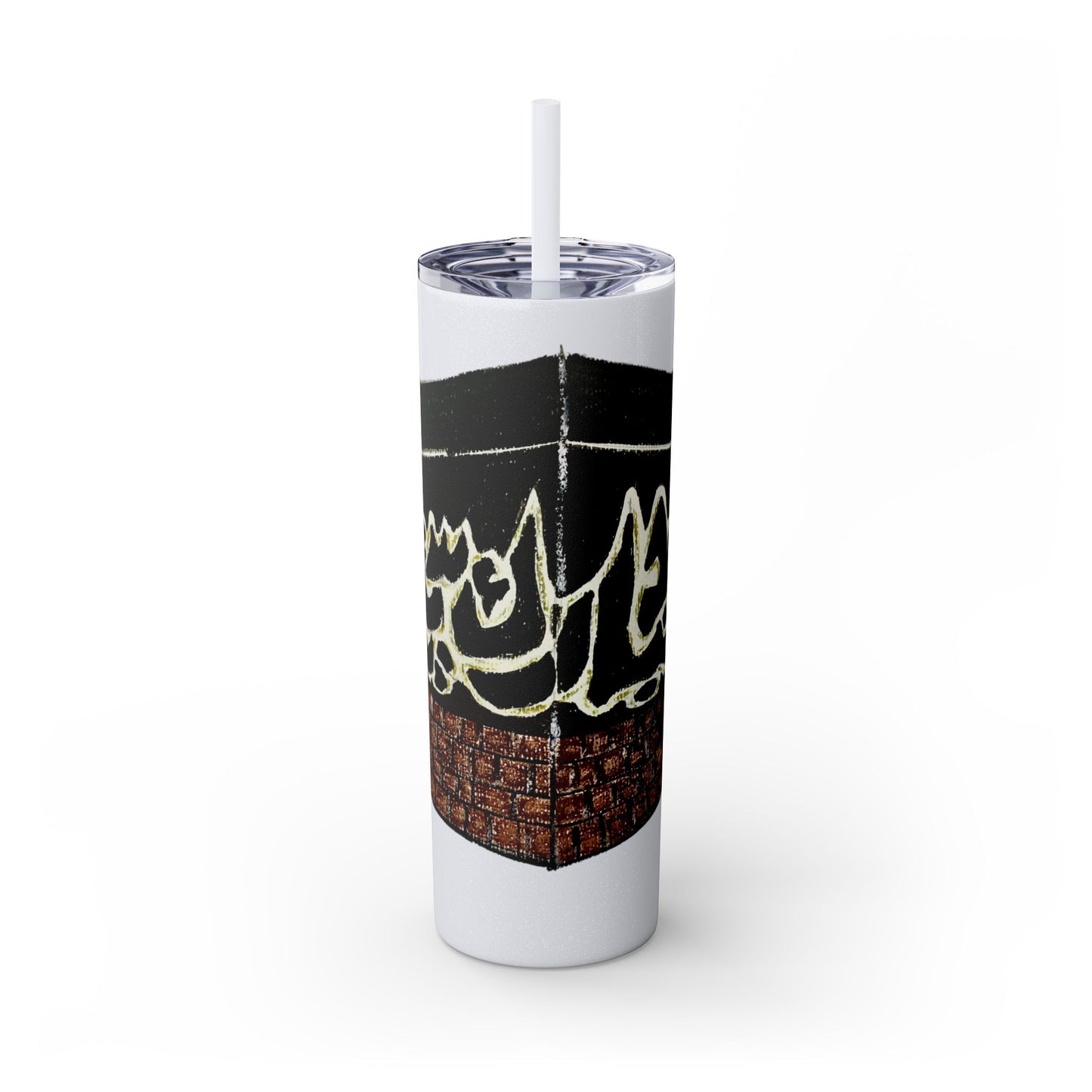 Islamic Skinny Tumbler with Straw - 20oz, Elegant Calligraphy Design