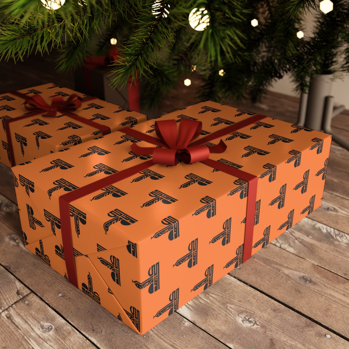 Chic Halloween Gift Wrapping Paper Sheets - Festive Orange Design