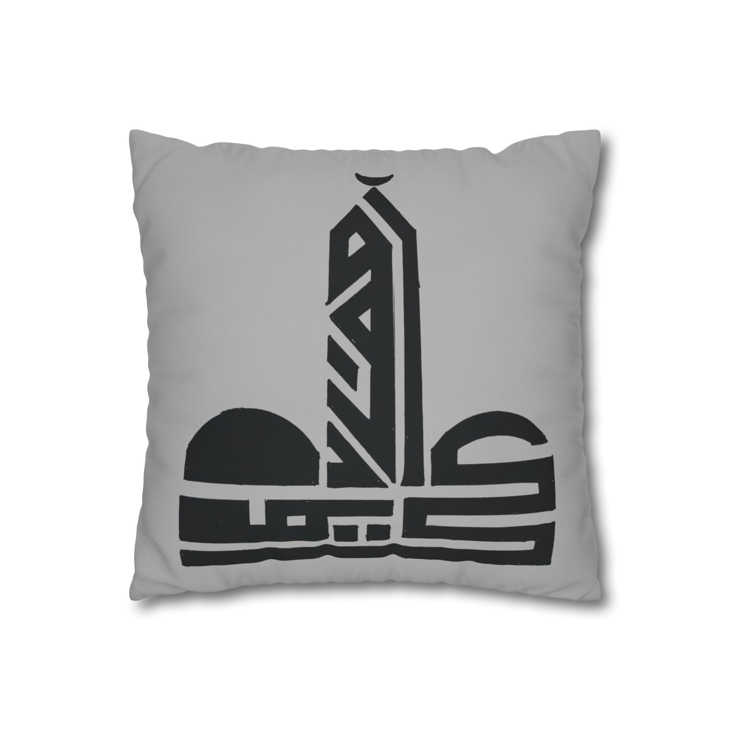Elegant Square Poly Canvas Pillowcase with Modern Abstract Design