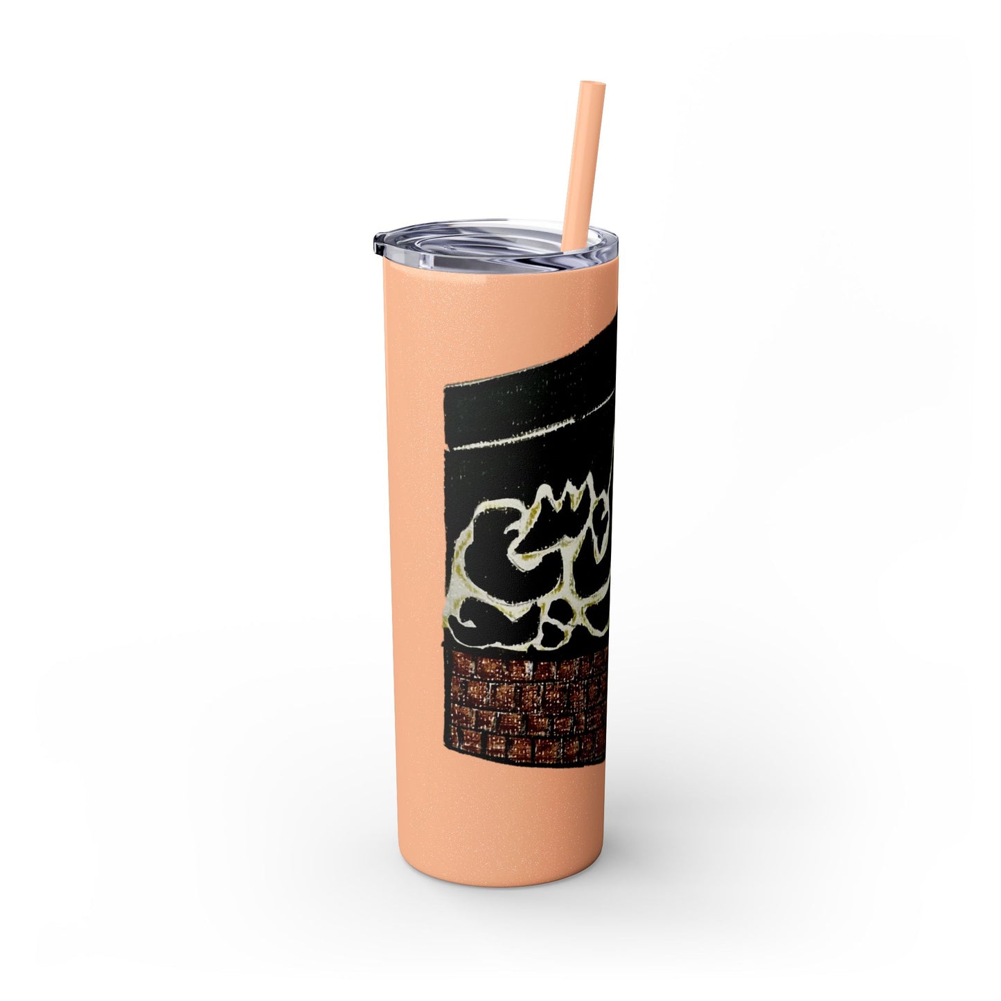 Islamic Skinny Tumbler with Straw - 20oz, Elegant Calligraphy Design