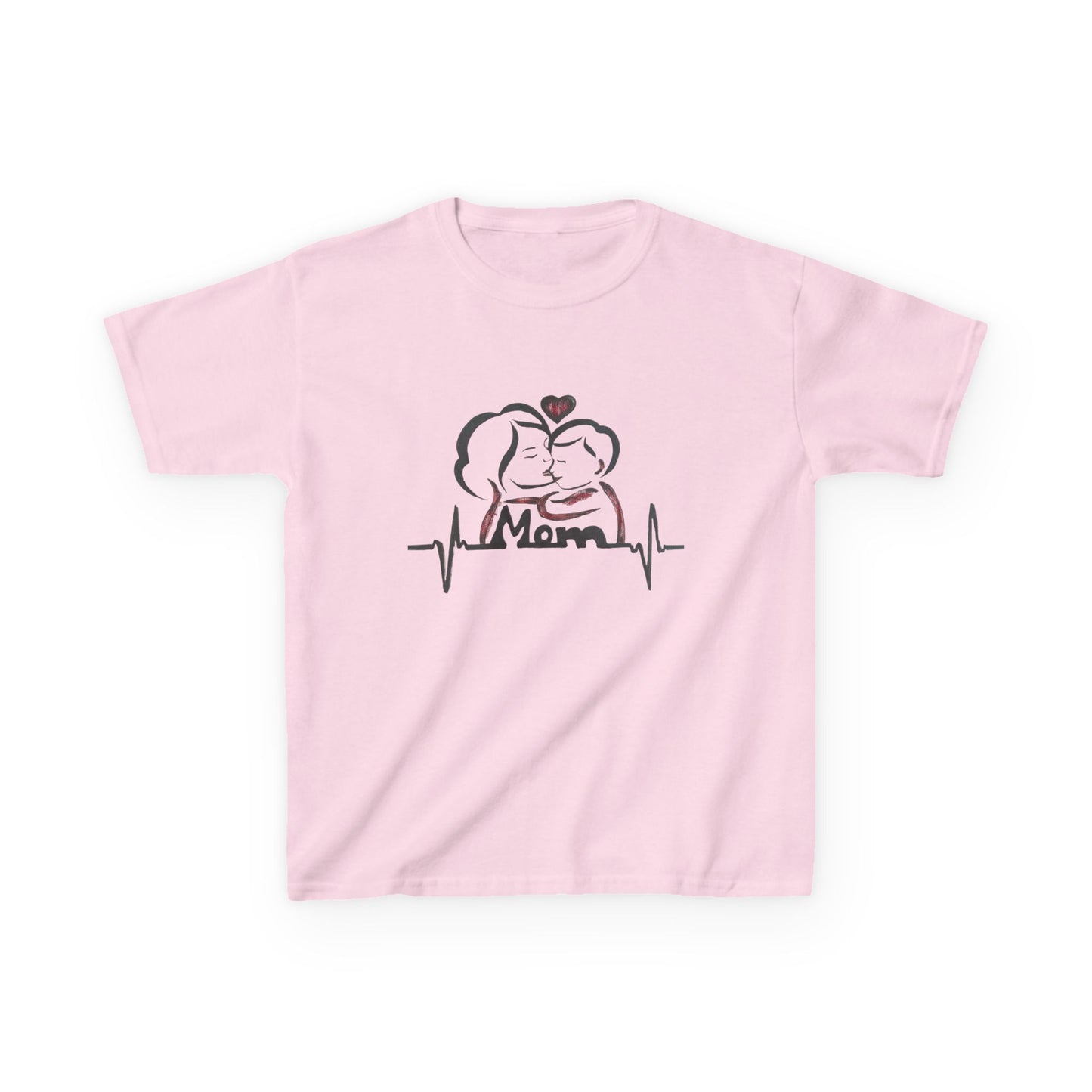 Mommy & Me Kids Tee, Heartbeat Graphic Shirt, Cute Gift for Kids, Mother's Day Tee, Family Matching Outfits, Kids Graphic Tee
