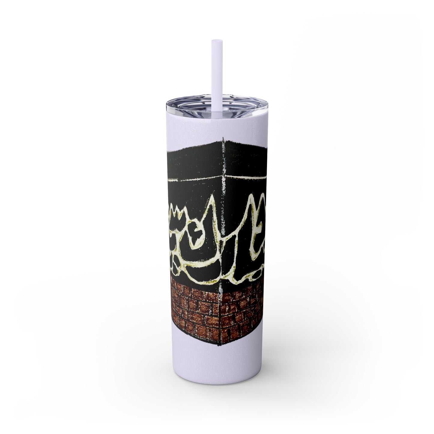 Islamic Skinny Tumbler with Straw - 20oz, Elegant Calligraphy Design