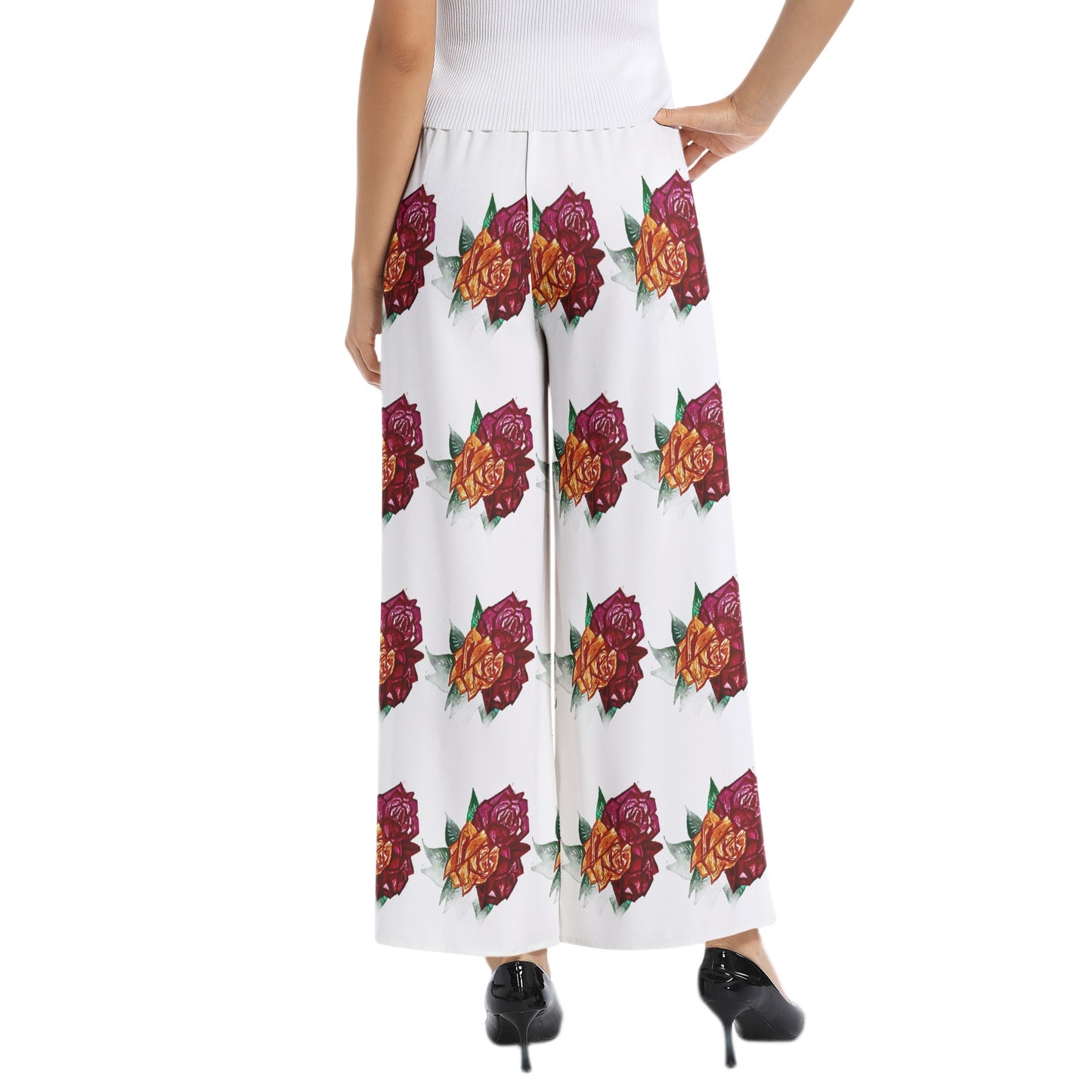 Elastic Waist Wide Leg Pant