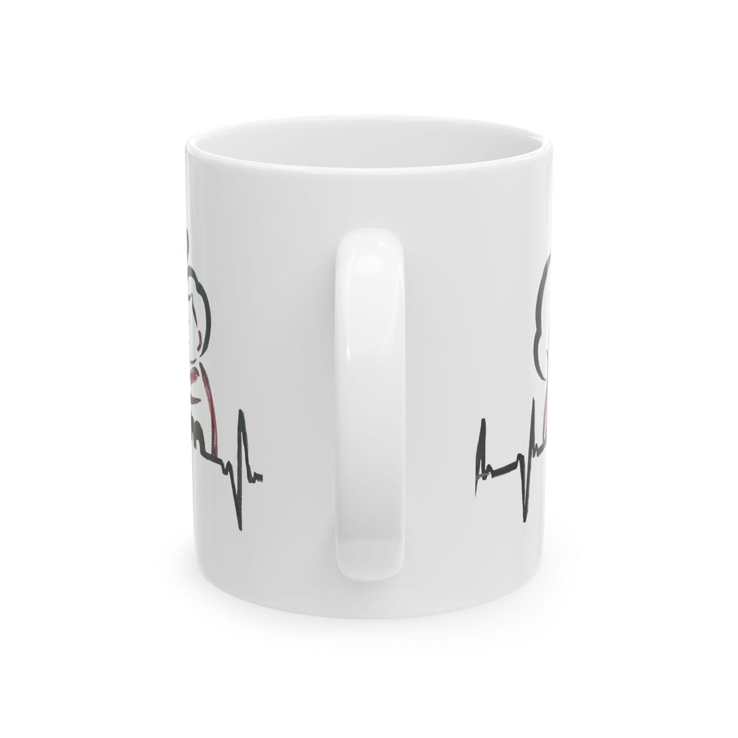 Heartbeat Love Ceramic Mug - Perfect Gift for Couples, Coffee Lovers, Valentine's Day, Anniversaries, Personalized Drinkware
