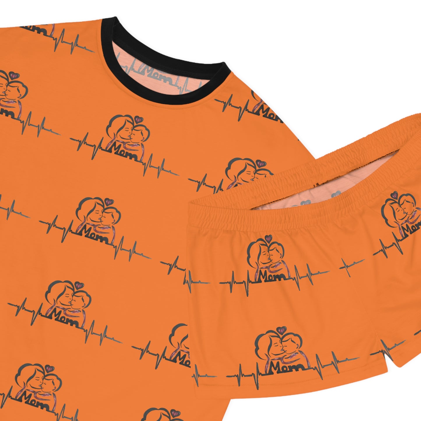 Cute Women's Pajama Set, Cozy Sleepwear for Her, Fun Orange Loungewear, Perfect for Nightwear, Gifts for Mom, Relaxing Home Outfits