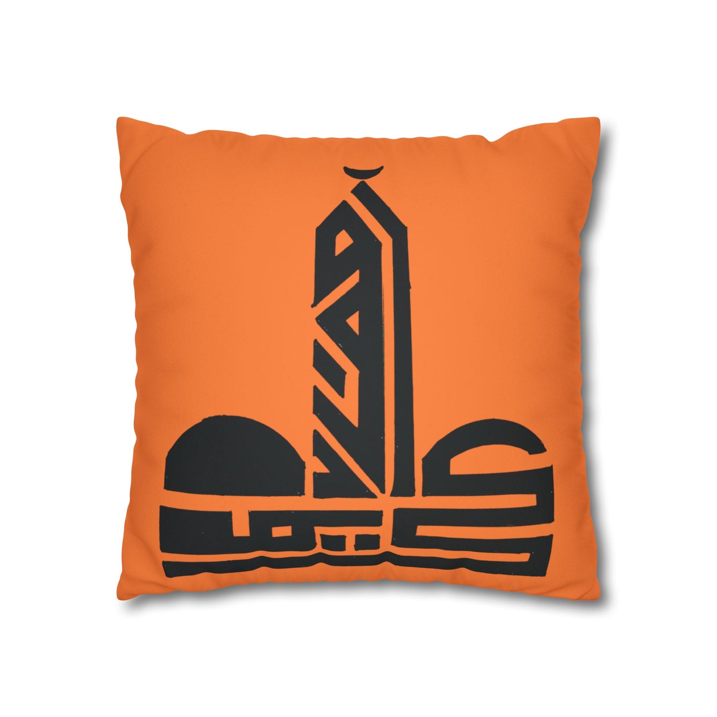 Modern Faux Suede Decorative Pillowcase with Bold Graphic Design