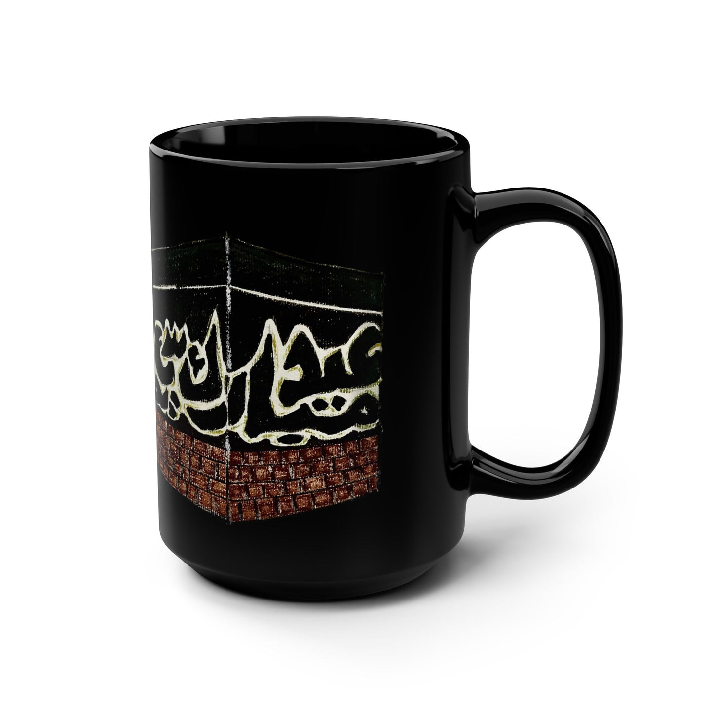Elegant Black Mug with Artistic Design - Perfect for Tea and Coffee Lovers
