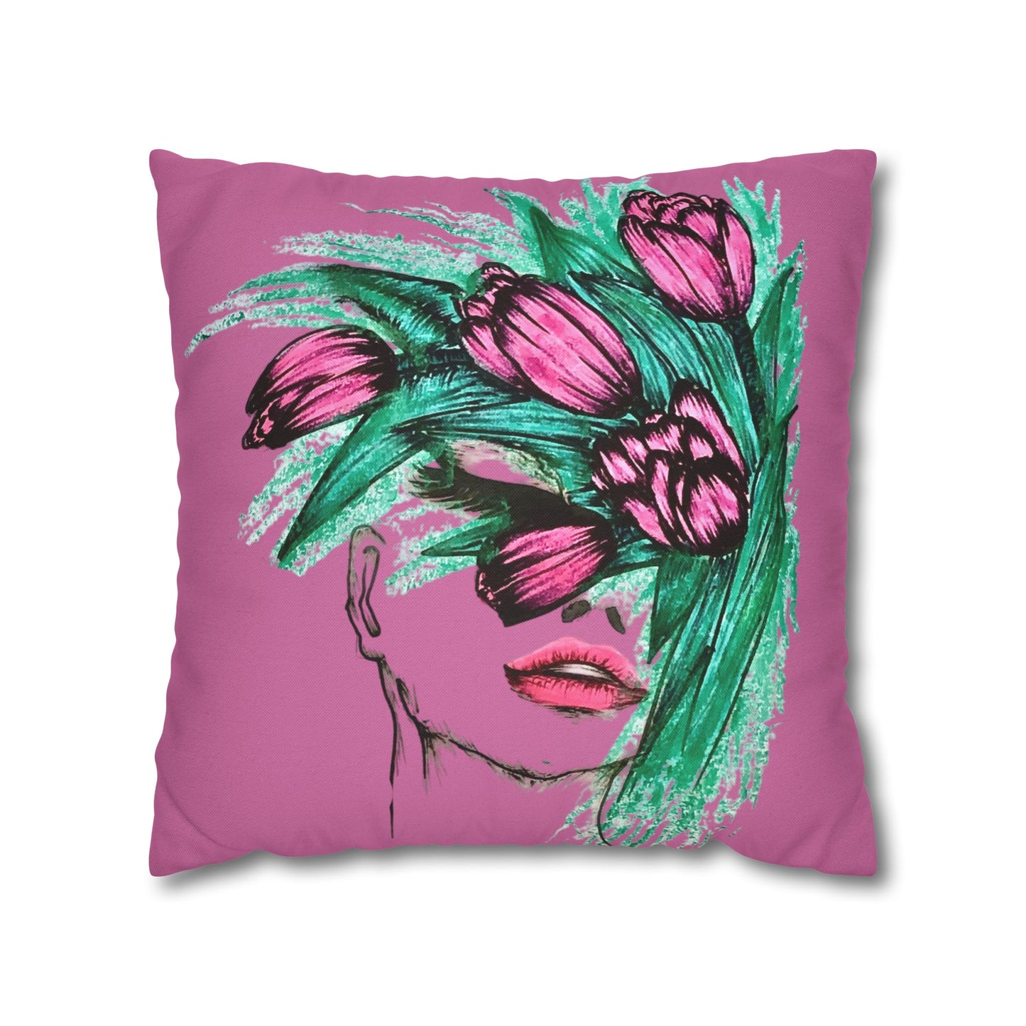 Spun Polyester Square Pillowcase