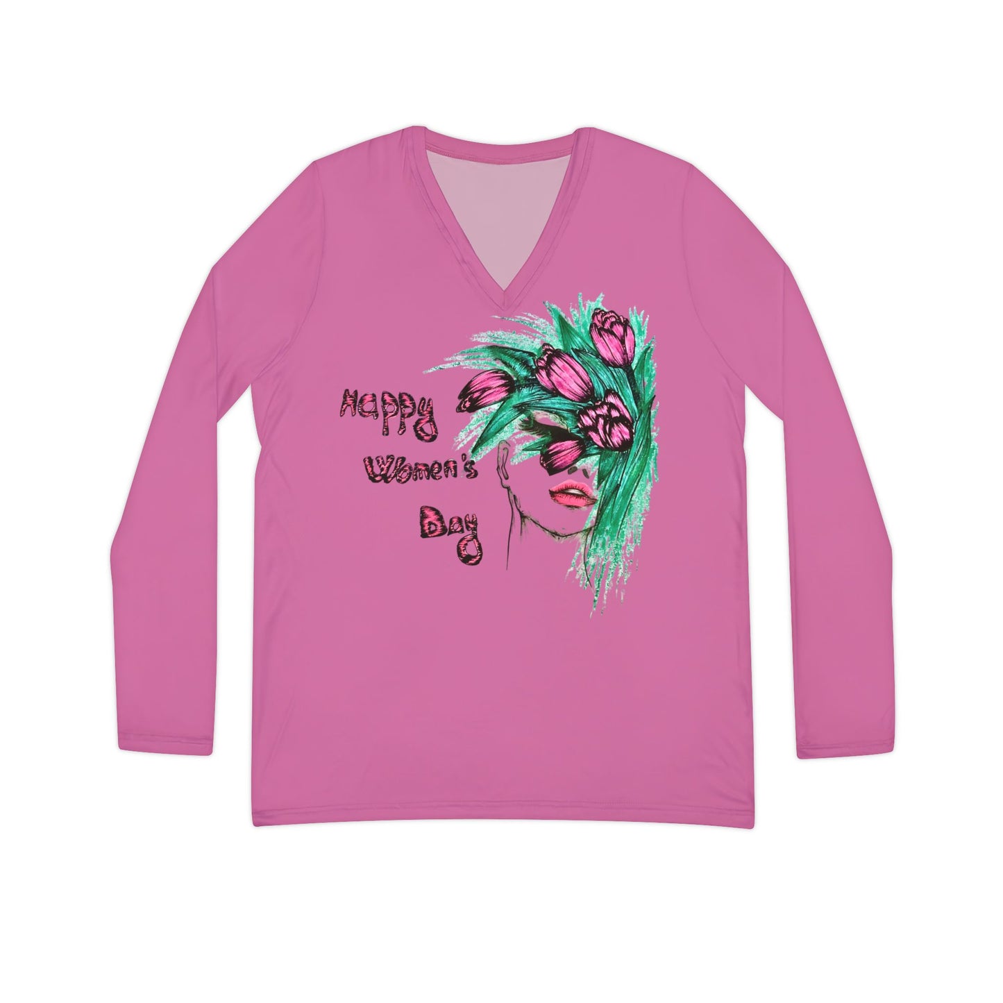 Women's Long Sleeve V-neck Shirt (AOP)