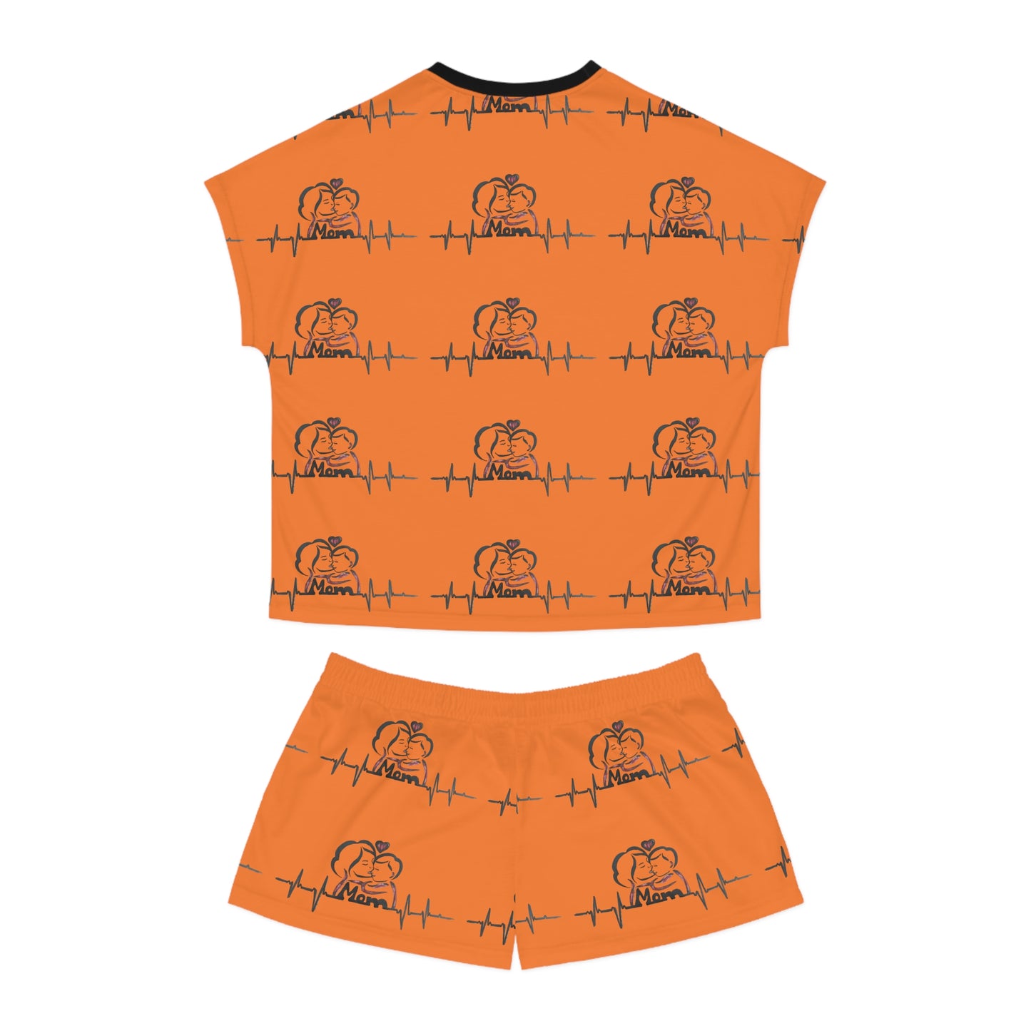 Cute Women's Pajama Set, Cozy Sleepwear for Her, Fun Orange Loungewear, Perfect for Nightwear, Gifts for Mom, Relaxing Home Outfits