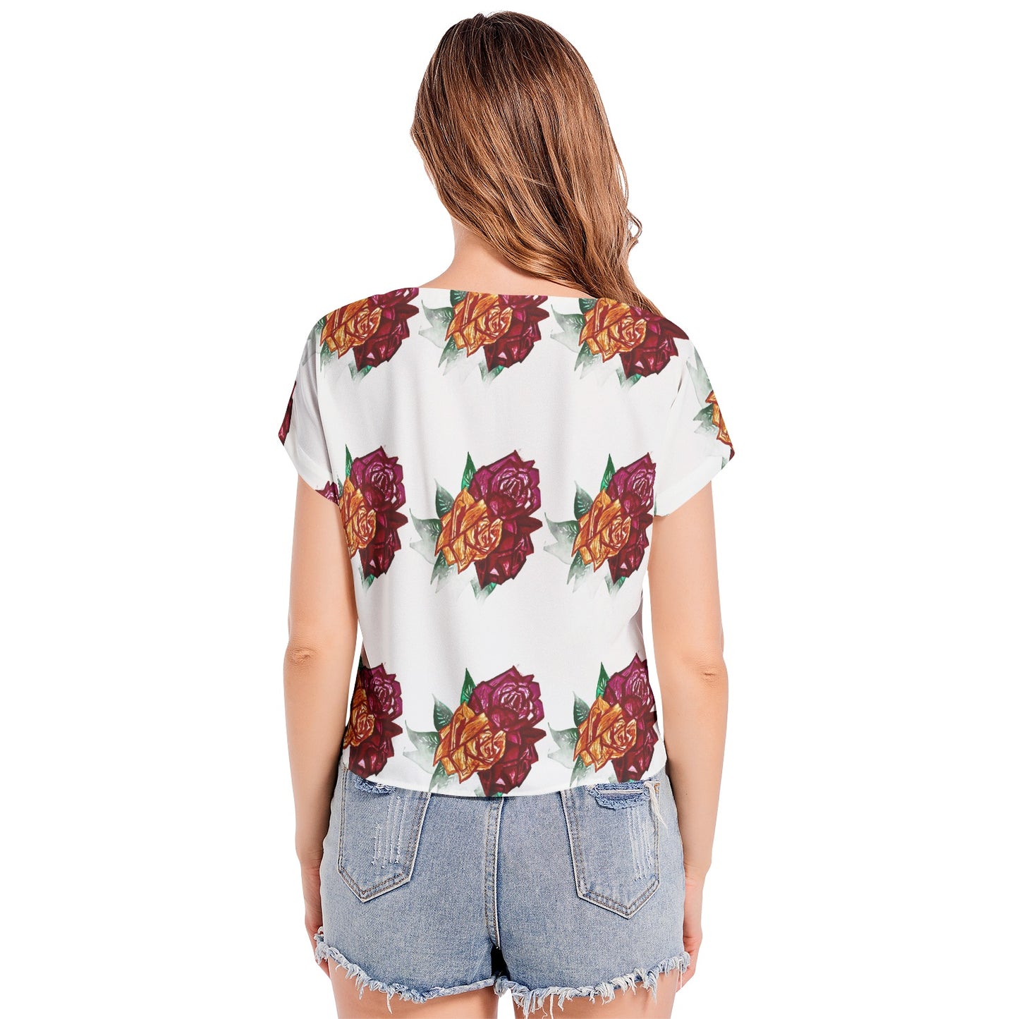 Batwing Sleeve V-Neck Top
