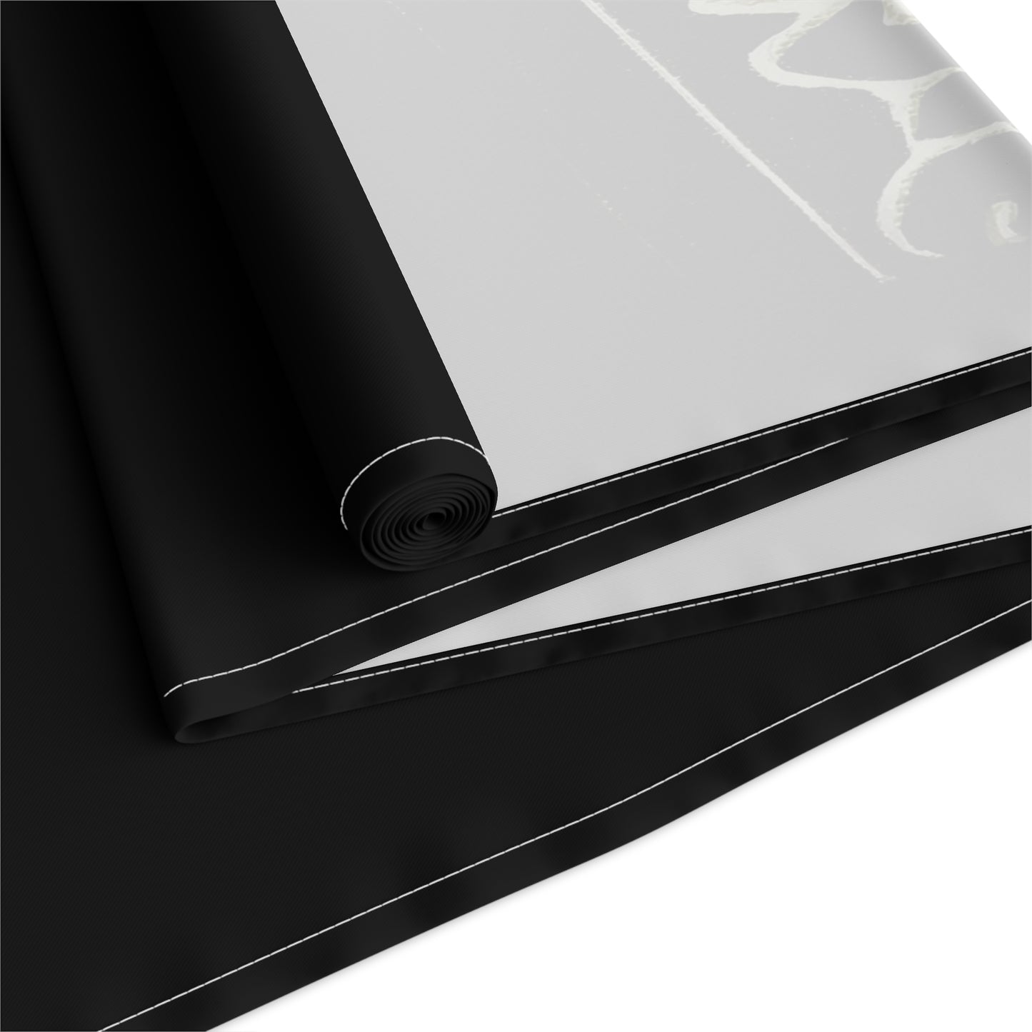 Elegant Islamic Table Runner for Home Decor - Black with Kaaba Design