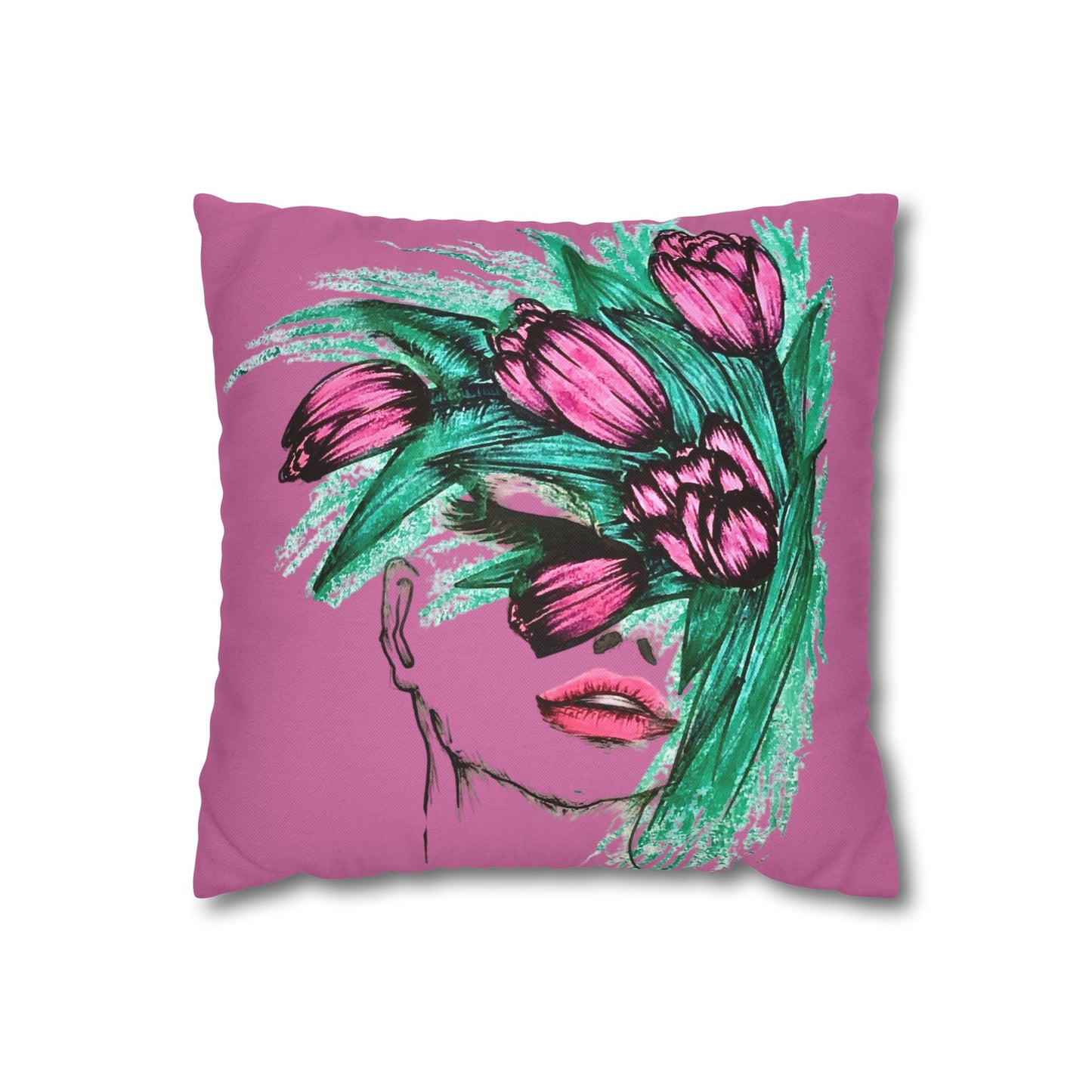 Spun Polyester Square Pillowcase